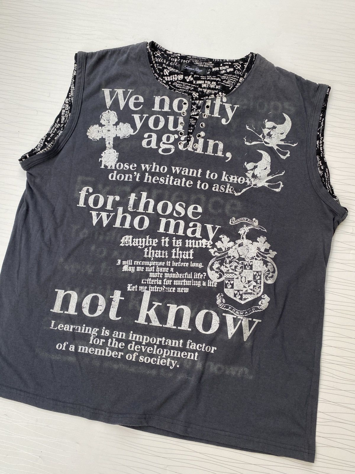 Japanese Brand Japanese TimeStep Poem Skull tank top Size US L / EU 52-54 / 3 - 2 Thumbnail