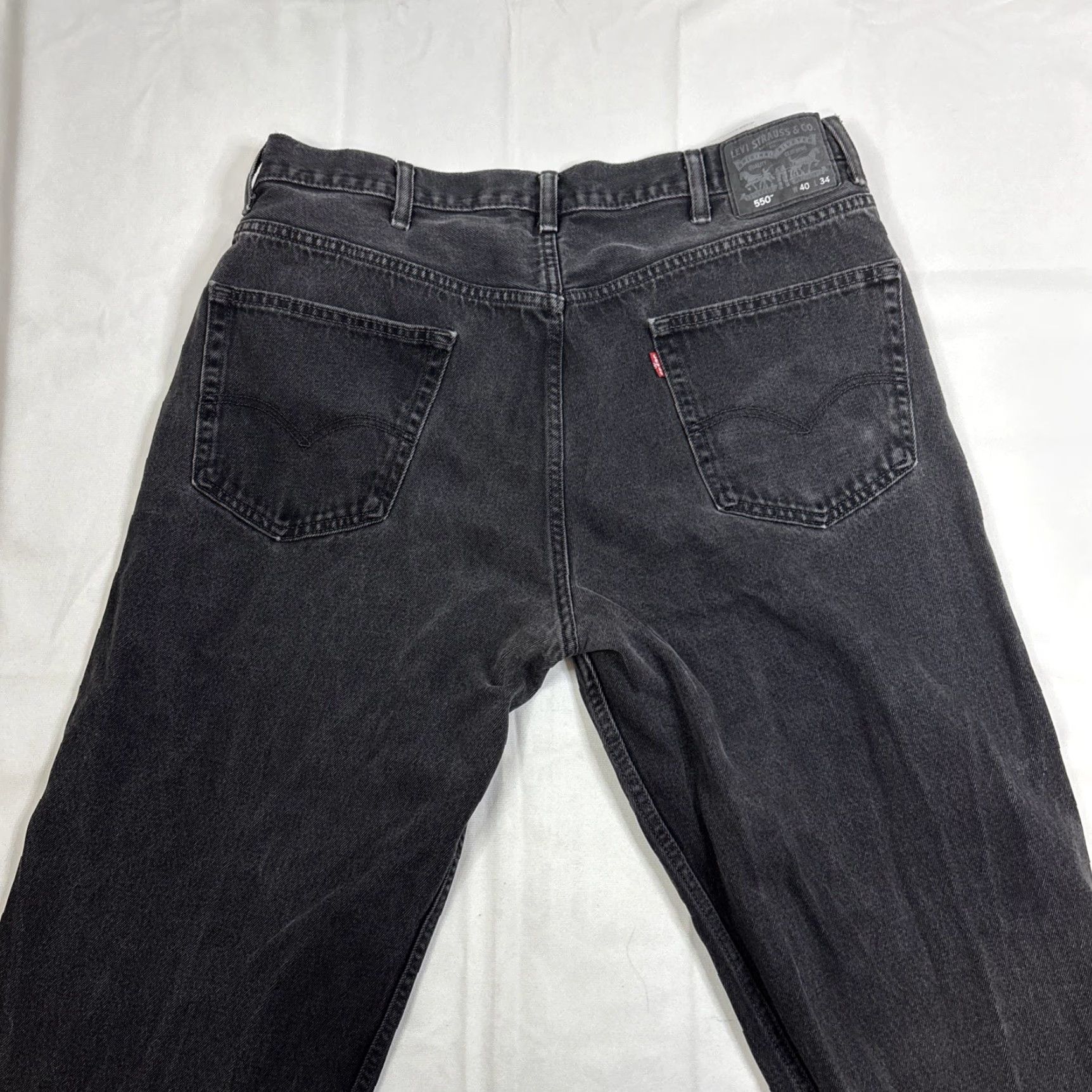 Levi's Levi's 550 Jeans Adult 40x34 Black Denim Relaxed Fit Red Tab Straight Leg Size US 40 / EU 56 - 7 Thumbnail