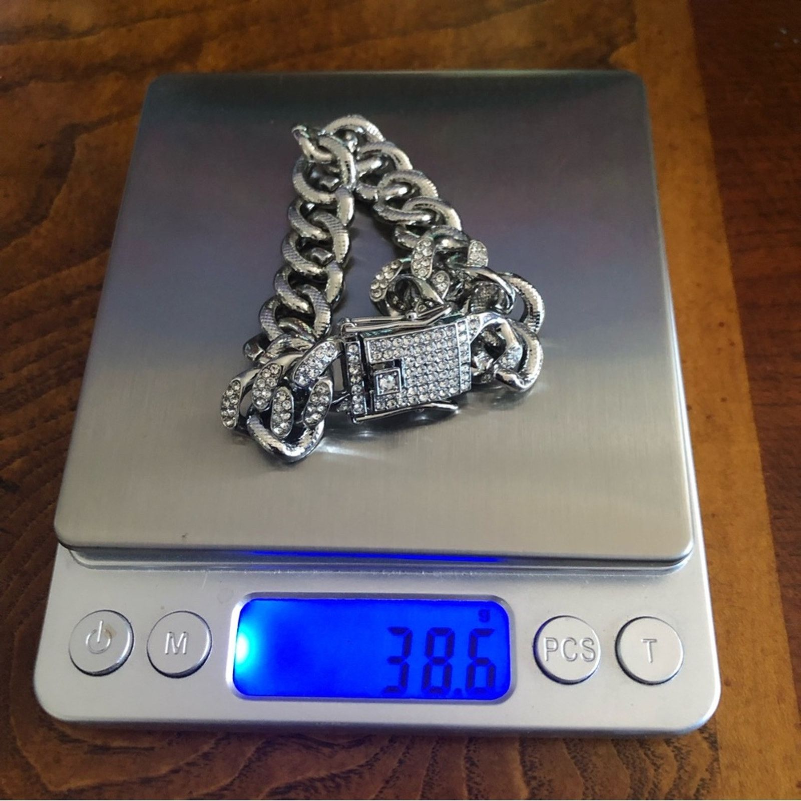 Jewelry Men’s and women’s silver plated Cuban chain link bracelet Size ONE SIZE - 12 Thumbnail