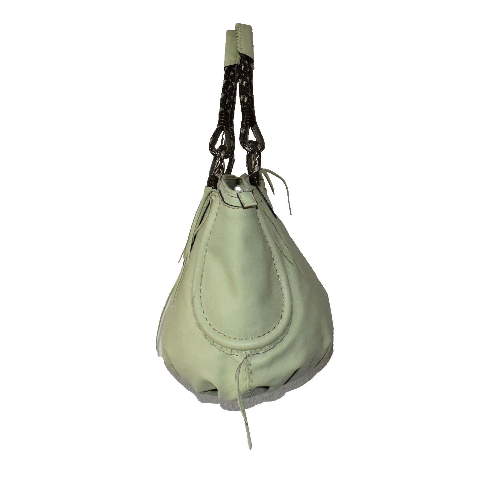 Other NWOT CROMIA Green Braided Bronze Handles Large Hobo Tote Bag Size ONE SIZE - 4 Thumbnail