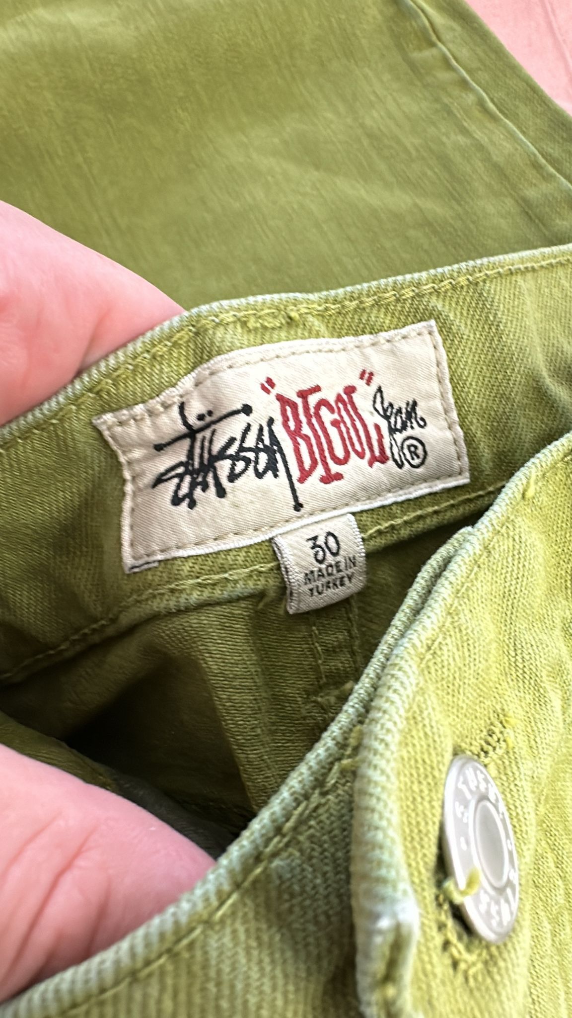 Stussy × Vintage Stussy Swirl Logo Big Ol Jean Olive 30 Size US 30 / EU 46 - 5 Thumbnail
