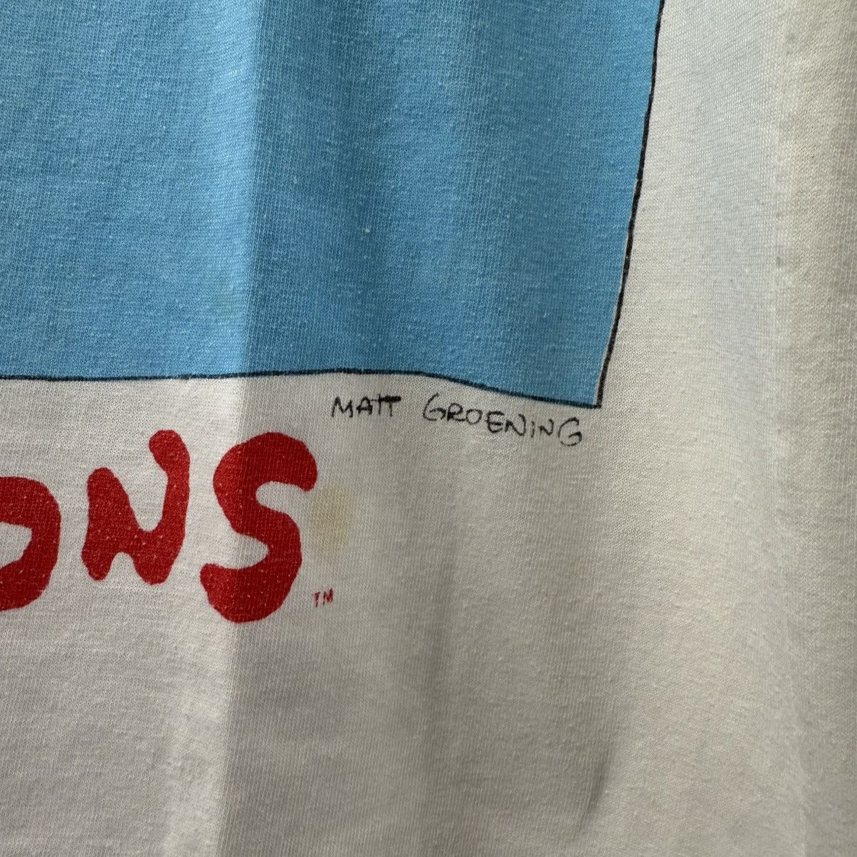 The Simpsons × Vintage RARE Vintage 1990 Simpsons Family Bonding Big Graphic Tee Size US L / EU 52-54 / 3 - 10 Thumbnail