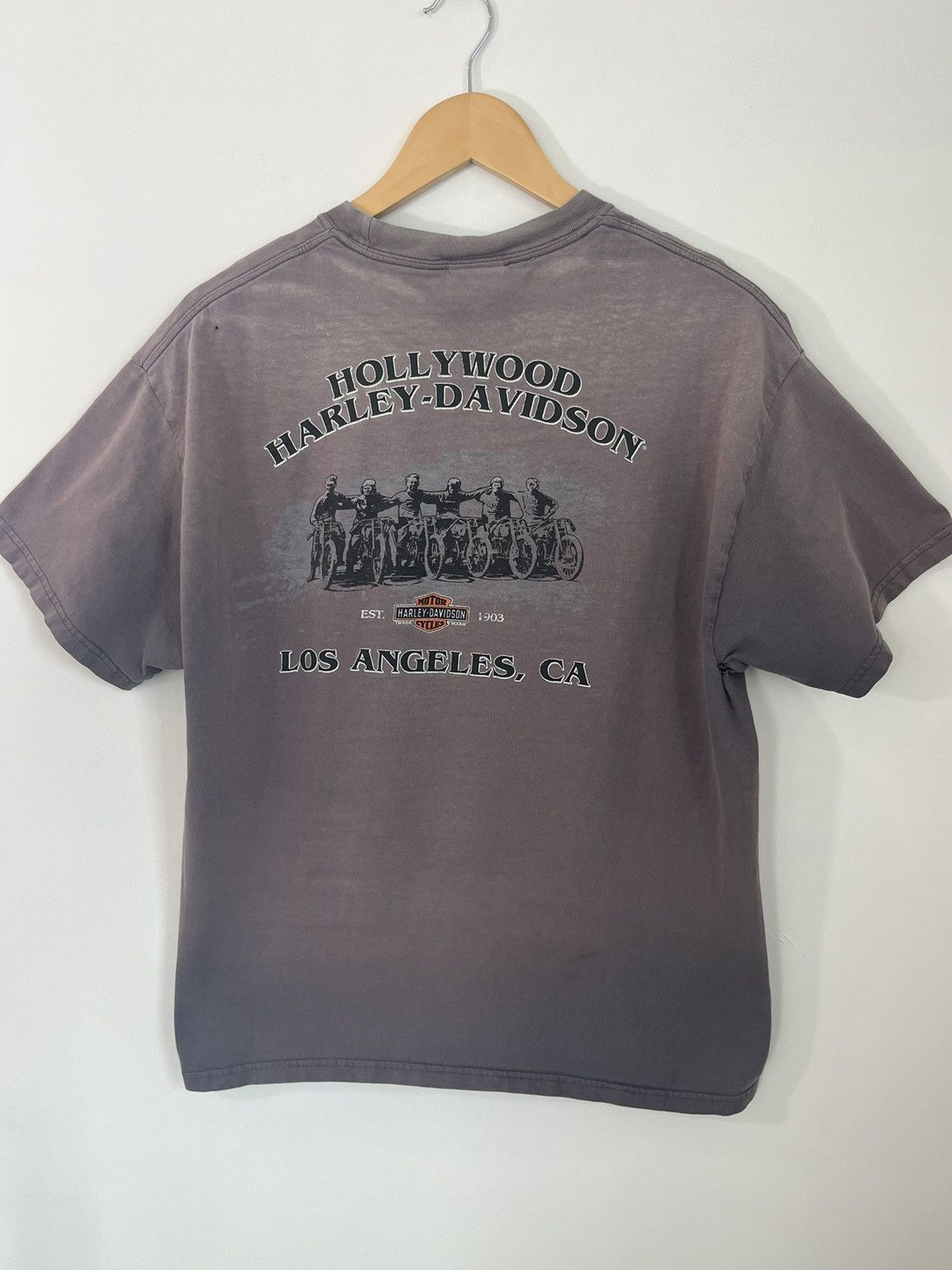 Harley Davidson HOLLYWOOD CA Vintage Sun Faded Pocket Tee Size US L / EU 52-54 / 3 - 4 Thumbnail