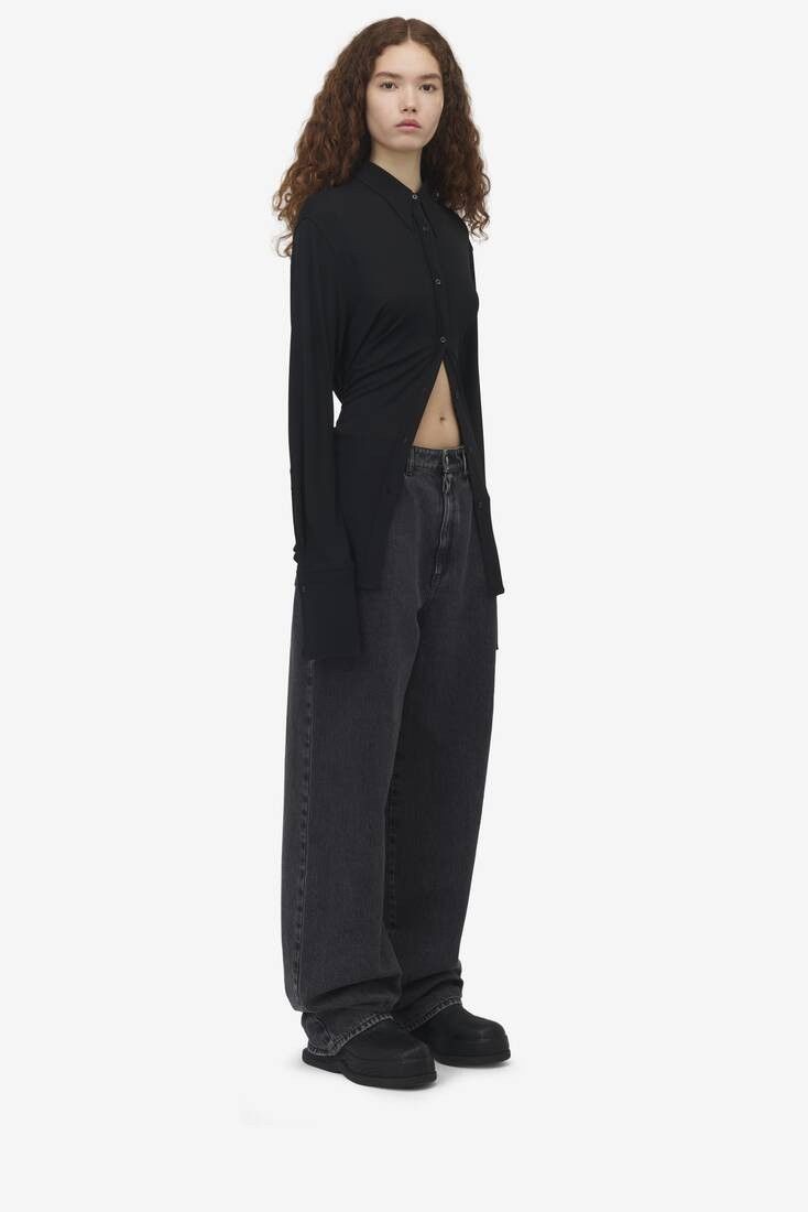 Alexander McQueen o1srvl11e0326 Fitted Shirt in Black Size XL / US 12-14 / IT 48-50 - 4 Thumbnail