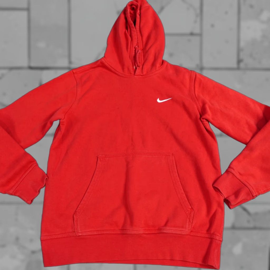 Nike VINTAGE Nike Mens Hoodie Regular M Red Embroidered Swoosh Tag Y2K Blues? Size US M / EU 48-50 / 2 - 1 Thumbnail