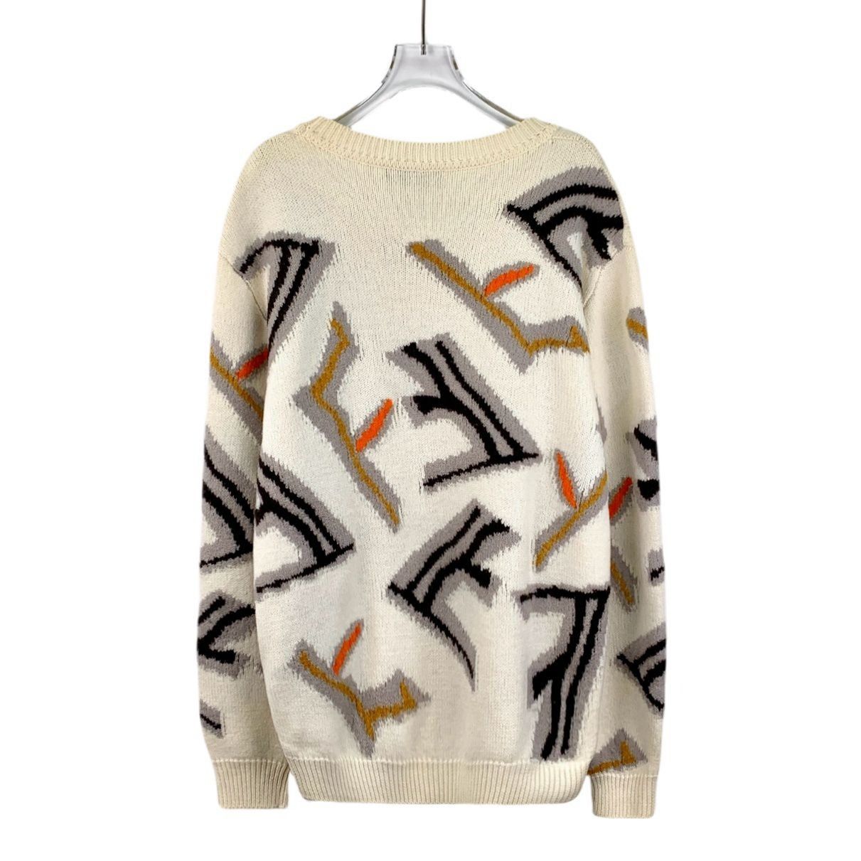 Fendi Fendi Beige Wool Long-Sleeve Logo Sweater XL Round-Neck Made Size US XL / EU 56 / 4 - 6 Thumbnail