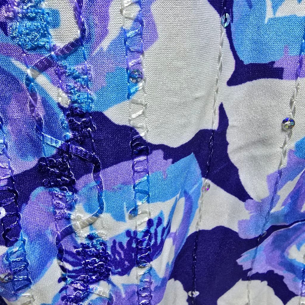 The Unbranded Brand Women's ava & grace Blue & White Floral Tunic Top S Size S / US 4 / IT 40 - 6 Thumbnail