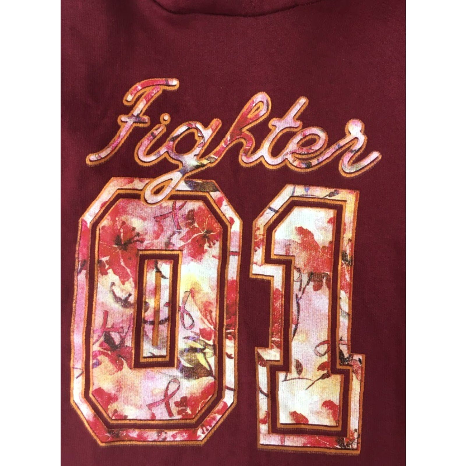 Olive Live Breathe Fight Hoodie M Adult Red Pink Floral Cancer Awareness Womens Size M / US 6-8 / IT 42-44 - 2 Thumbnail