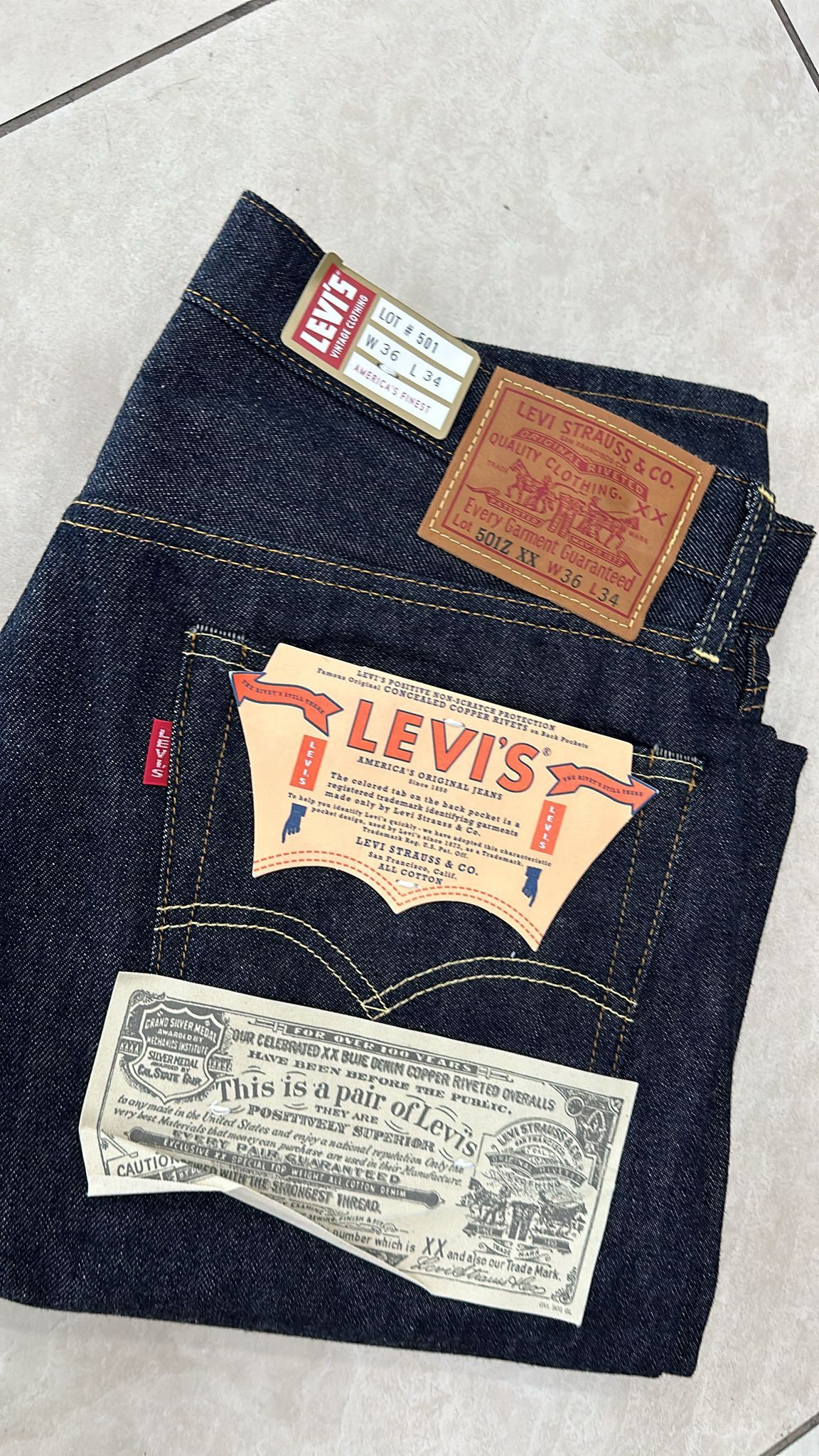 Levi's Vintage Clothing LVC Levi's Vintage Clothing 1954 501Z XX BigE Selvedge Jeans Size US 36 / EU 52 - 2 Thumbnail