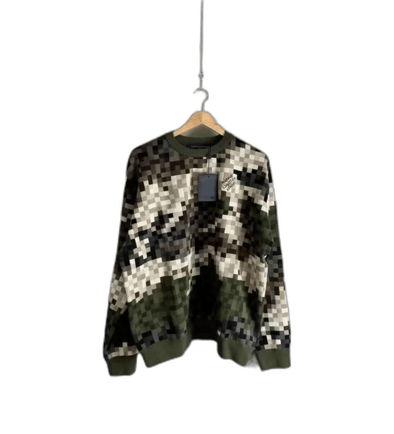 Louis Vuitton Louis Vuitton Pixelated Pattern Sweater Size L-yf Size US L / EU 52-54 / 3 - 1 Thumbnail