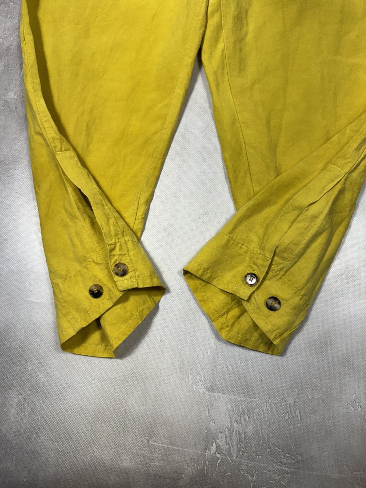 Kenzo Kenzo Woman's Linen Set Jacket &Cropped Capri Pants Yellow Size XS / US 0-2 / IT 36-38 - 10 Thumbnail