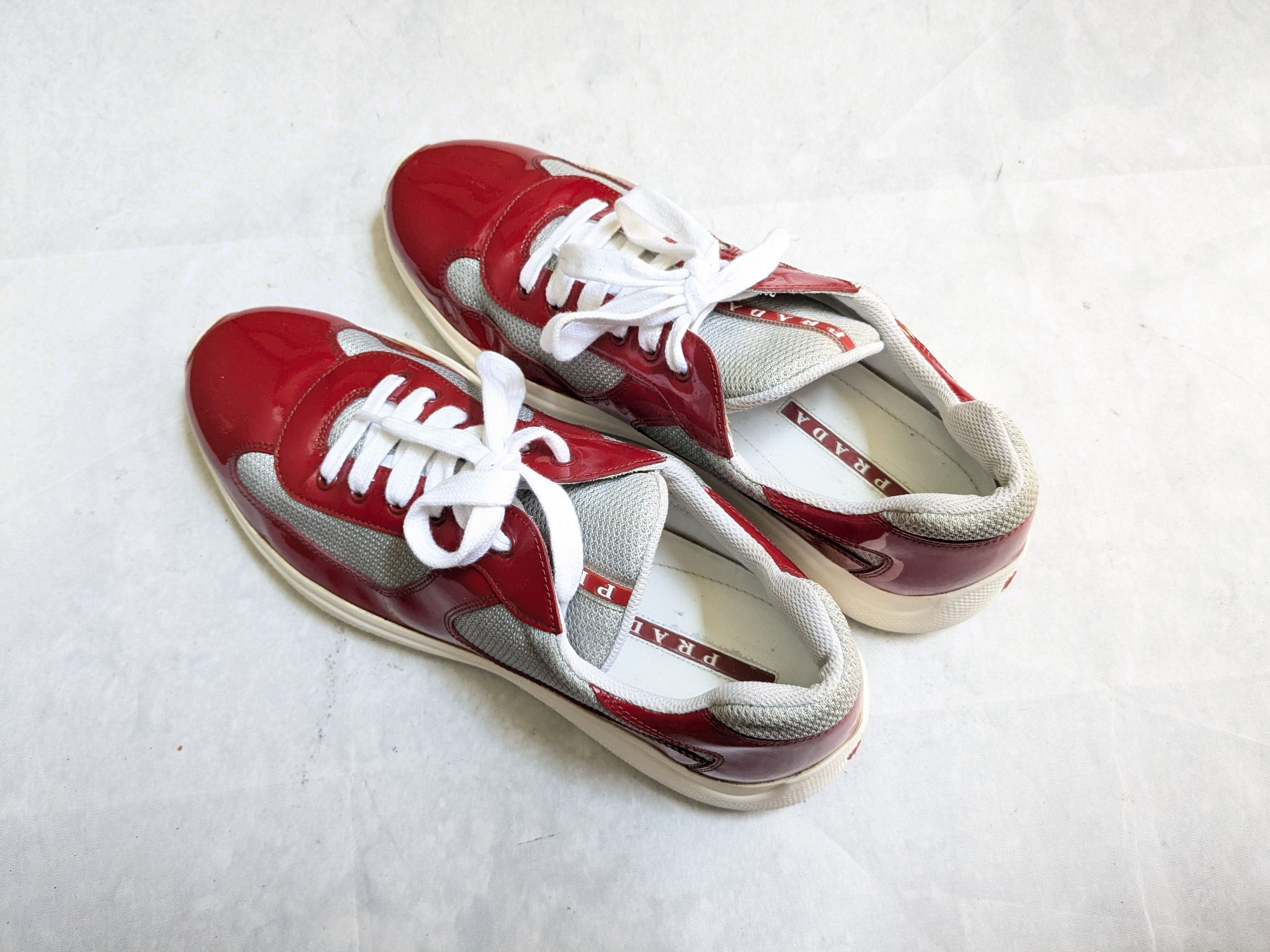 Prada Prada America's Cup Sneakers Red Patent Leather 11.5 White Size US 11.5 / EU 44-45 - 14 Thumbnail