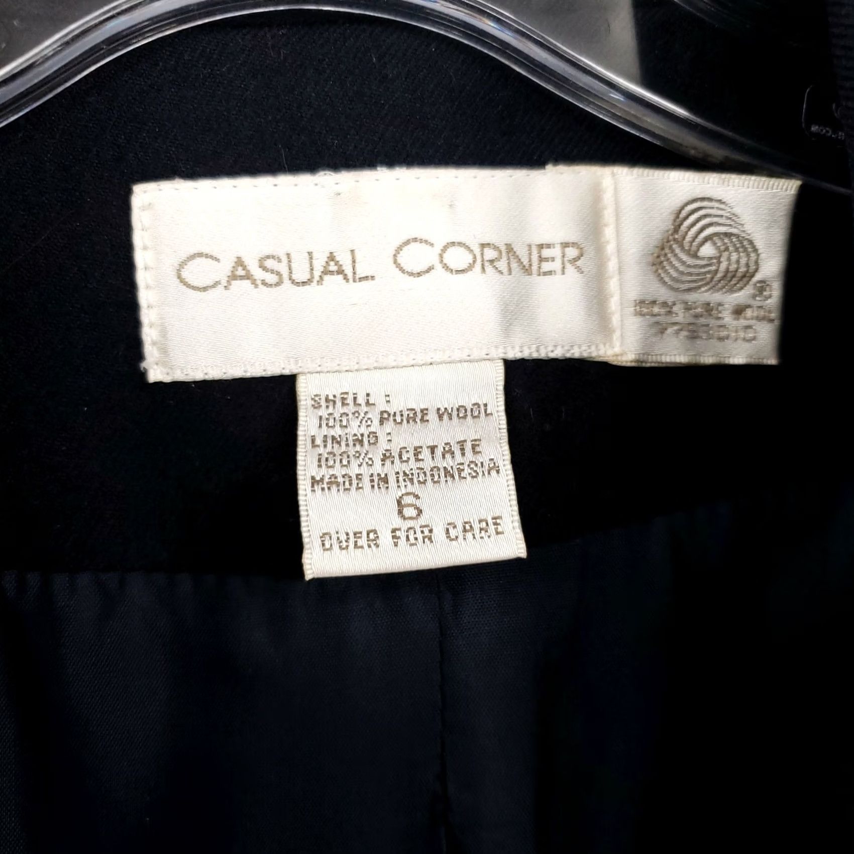 Vintage Casual Corner Blazer Womens 6 Blue One-Button Pocket Long Sleeves Wool Jacket Size M / US 6-8 / IT 42-44 - 3 Thumbnail