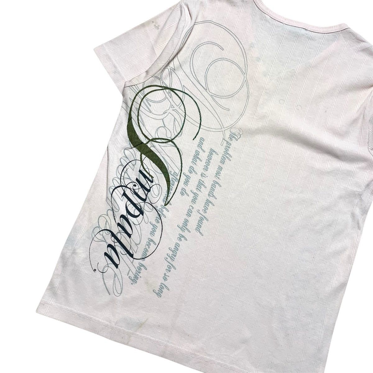 Japanese Brand Impala Henley Tee White Stripe Poem Japanese Brand Size US XL / EU 56 / 4 - 10 Thumbnail