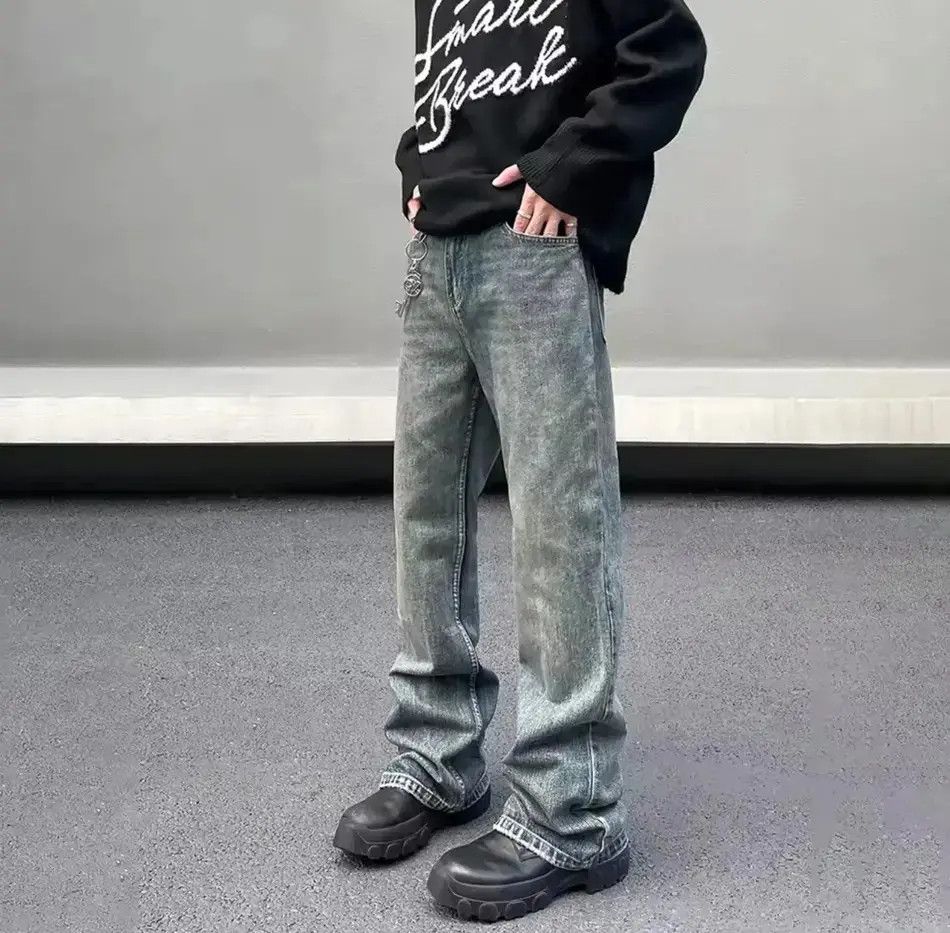 Japanese Brand Streetwear Straight Casual Washed Retro Jeans Size US 32 / EU 48 - 2 Thumbnail