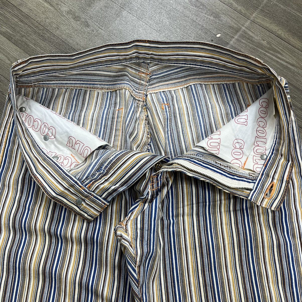 Japanese Brand 2000s Cocolulu Japan Printed Logo Gyaru Style Striped Jeans Size US 33 - 13 Thumbnail