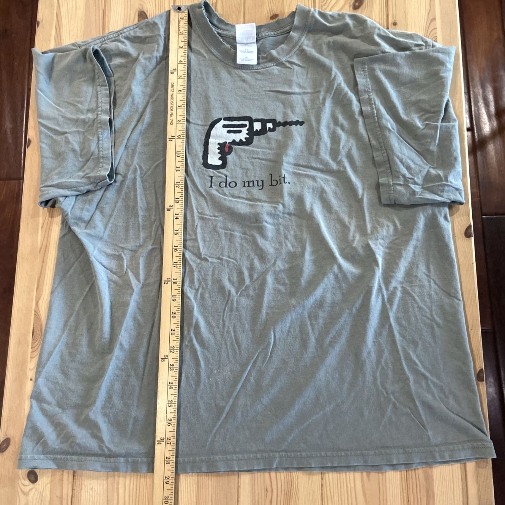 Gildan VINTAGE Gildan Shirt 2XL Crew Neck Short Sleeve Green I Do My Bit Funny Dad T-Shirt Men Size US XXL / EU 58 / 5 - 4 Thumbnail