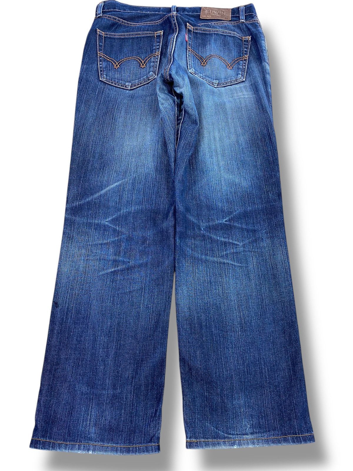 Edwin Edwin Blue Wash Whiskered Style Straight Leg Jeans Size US 34 / EU 50 - 3 Thumbnail