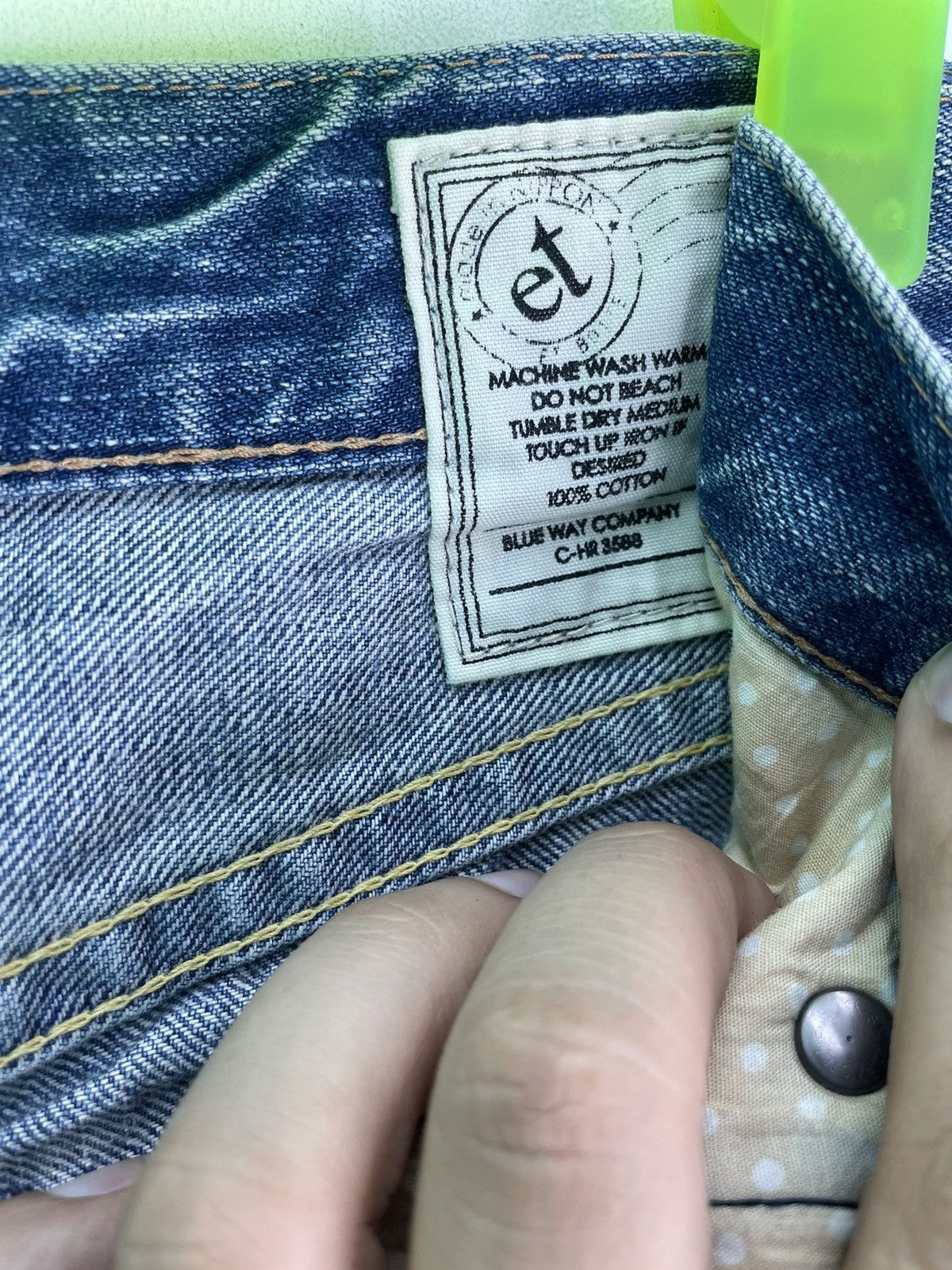 Japanese Brand Vtg 90s BLUE WAY japan denim low rise jeans Size 29" - 7 Thumbnail