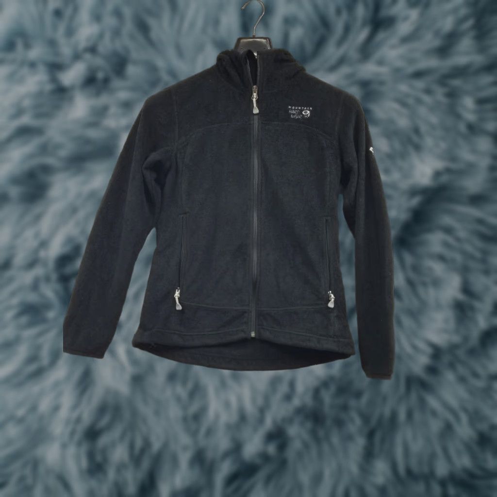 Mountain Hardwear Mountain Hardwear Fleece Jacket Womens Small Black Full Zip Hooded Pockets Jacket Size S / US 4 / IT 40 - 1 Thumbnail