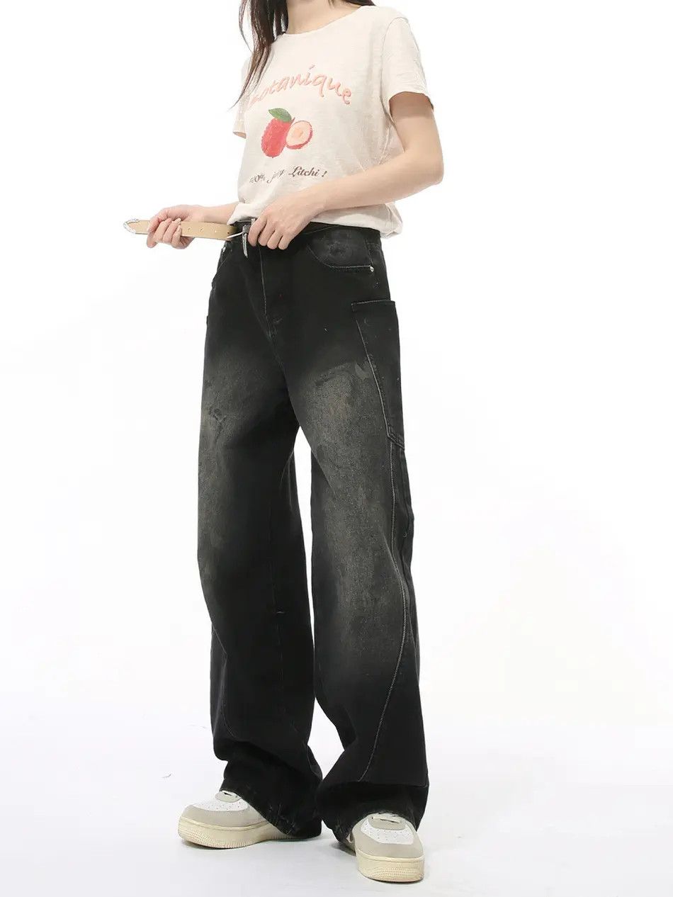 Japanese Brand Retro loose high street patchwork jeans Size US 30 / EU 46 - 1 Thumbnail
