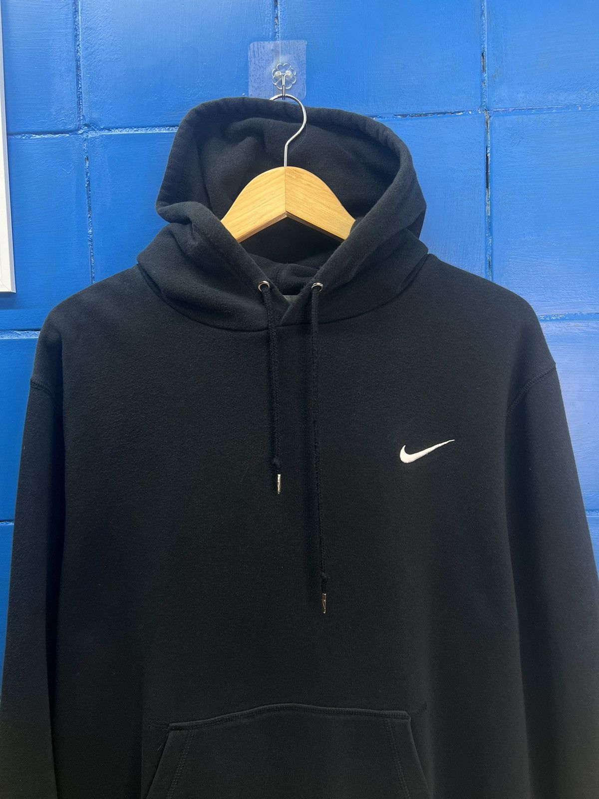 Nike × Vintage Nike Vintage Hoodie Black Small Swoosh Size US XL / EU 56 / 4 - 2 Thumbnail
