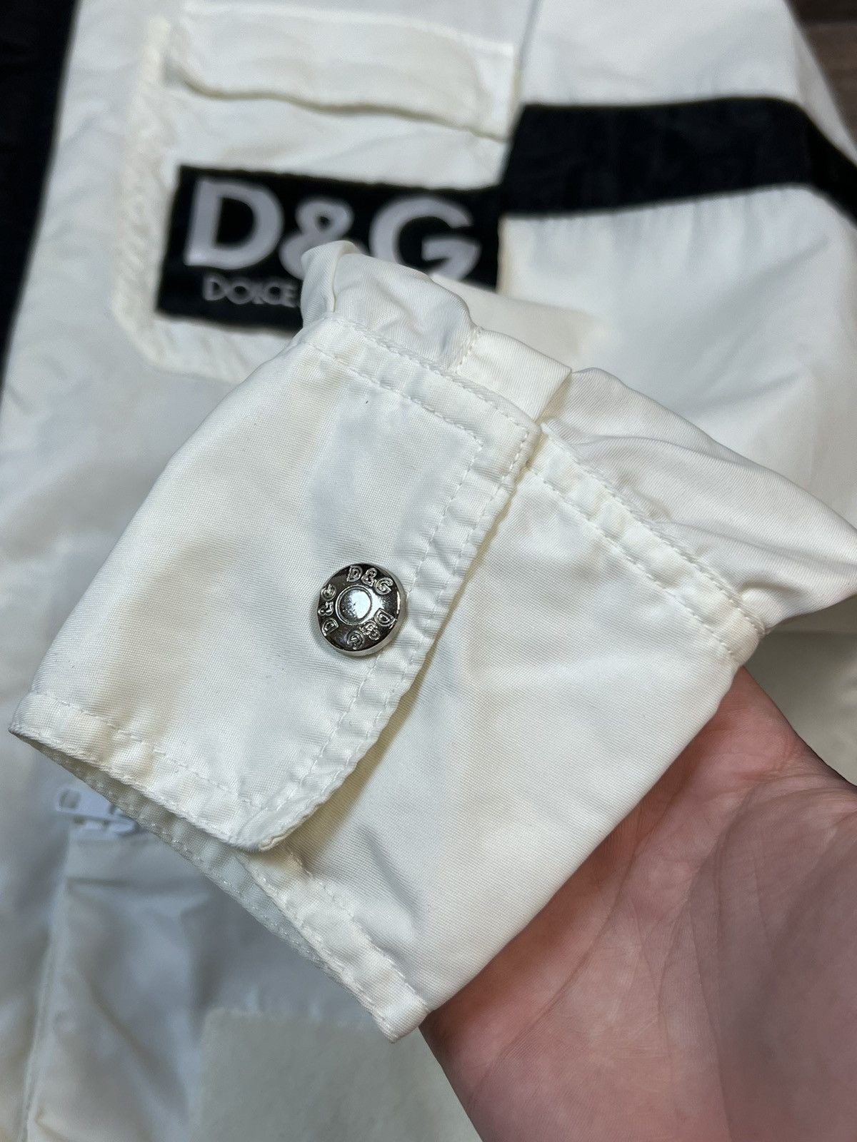 Dolce & Gabbana × Vintage 90’s Vintage Dolce Gabbana Patches White Over shirt Jacket Size US M / EU 48-50 / 2 - 7 Thumbnail