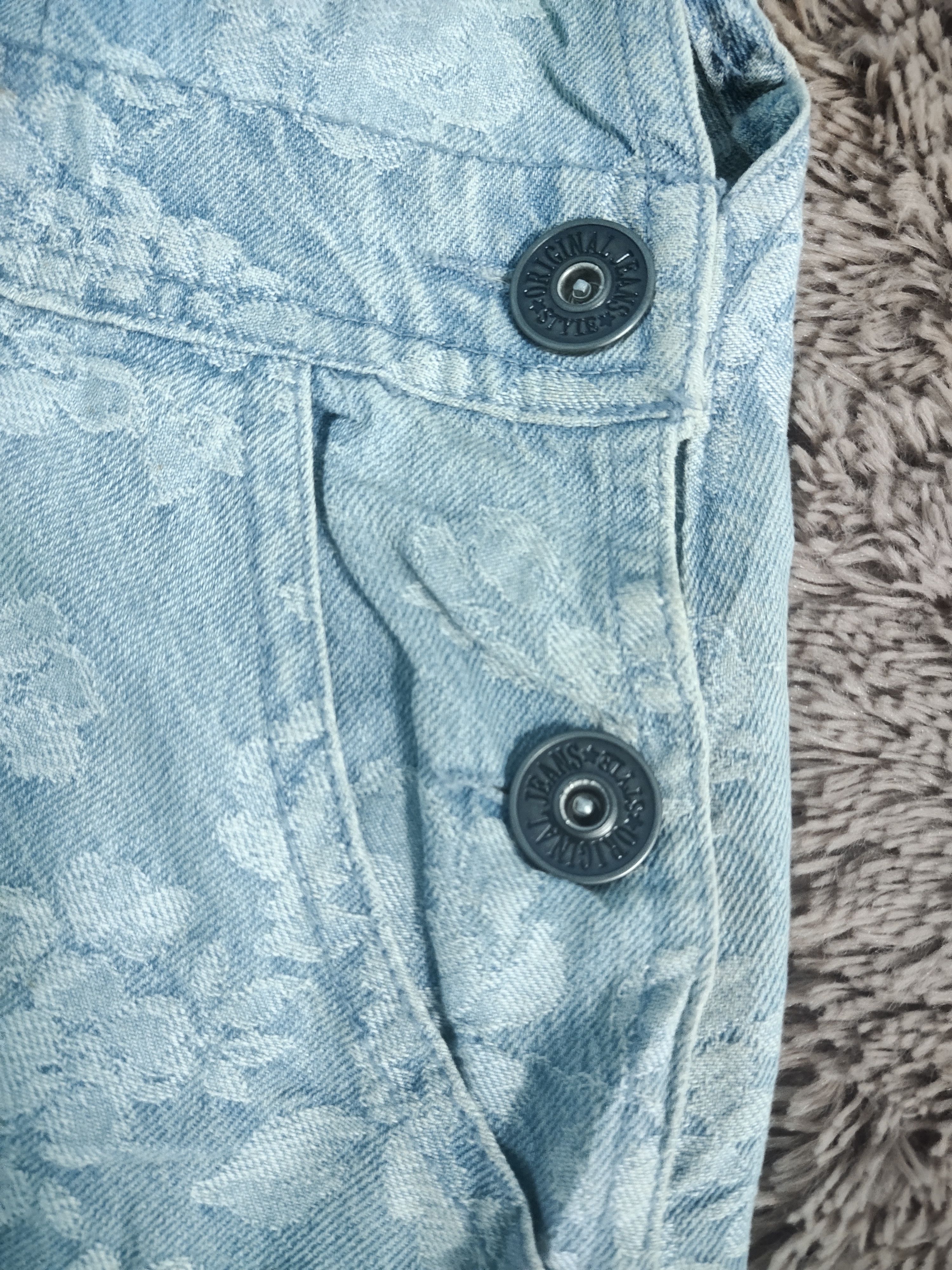 Japanese Brand Dungarees Denim Floral Print Short Skirt Size 32" / US 10 / IT 46 - 7 Thumbnail