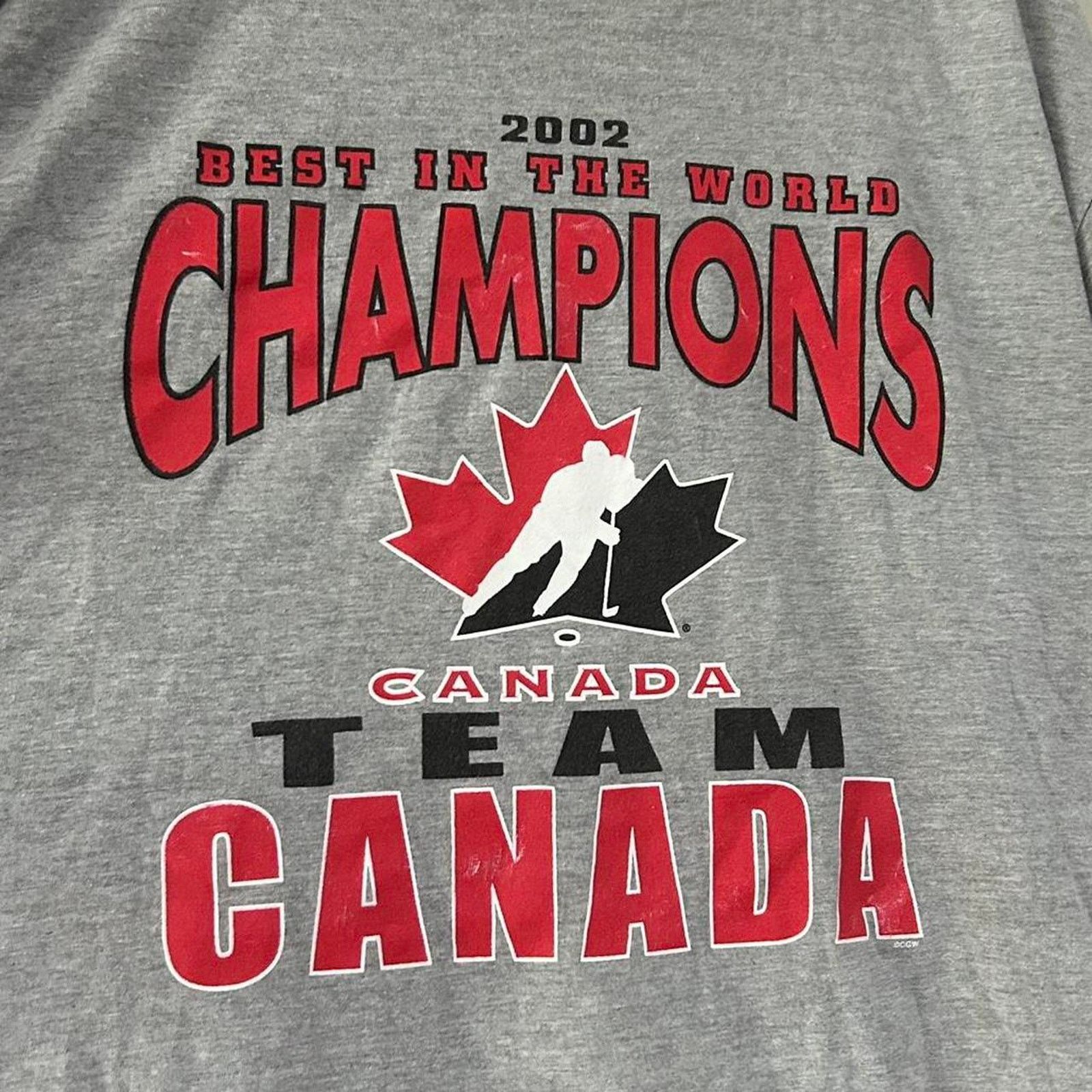 Alstyle Vintage 2002 Canada Hockey World Champions Shirt Size US XL / EU 56 / 4 - 2 Thumbnail