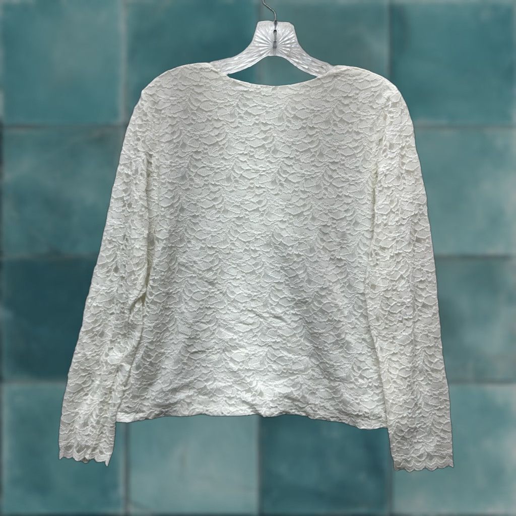 Vintage Y2K Vintage Lace Top White L Shirt Boho Grunge Whimsigoth Edwardian Womens Size L / US 10 / IT 46 - 1 Thumbnail