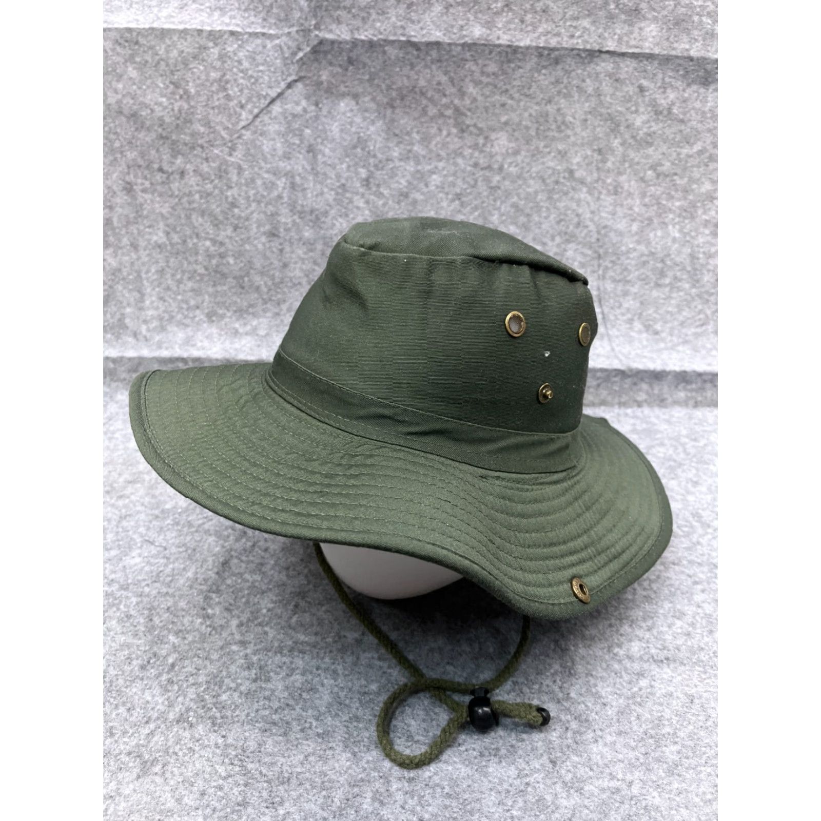 Vintage Unbranded Green Bucket Hat Adult Medium 100% Cotton Neck Flap Outdoor Fishing Camping Travel Unisex Size ONE SIZE - 4 Thumbnail