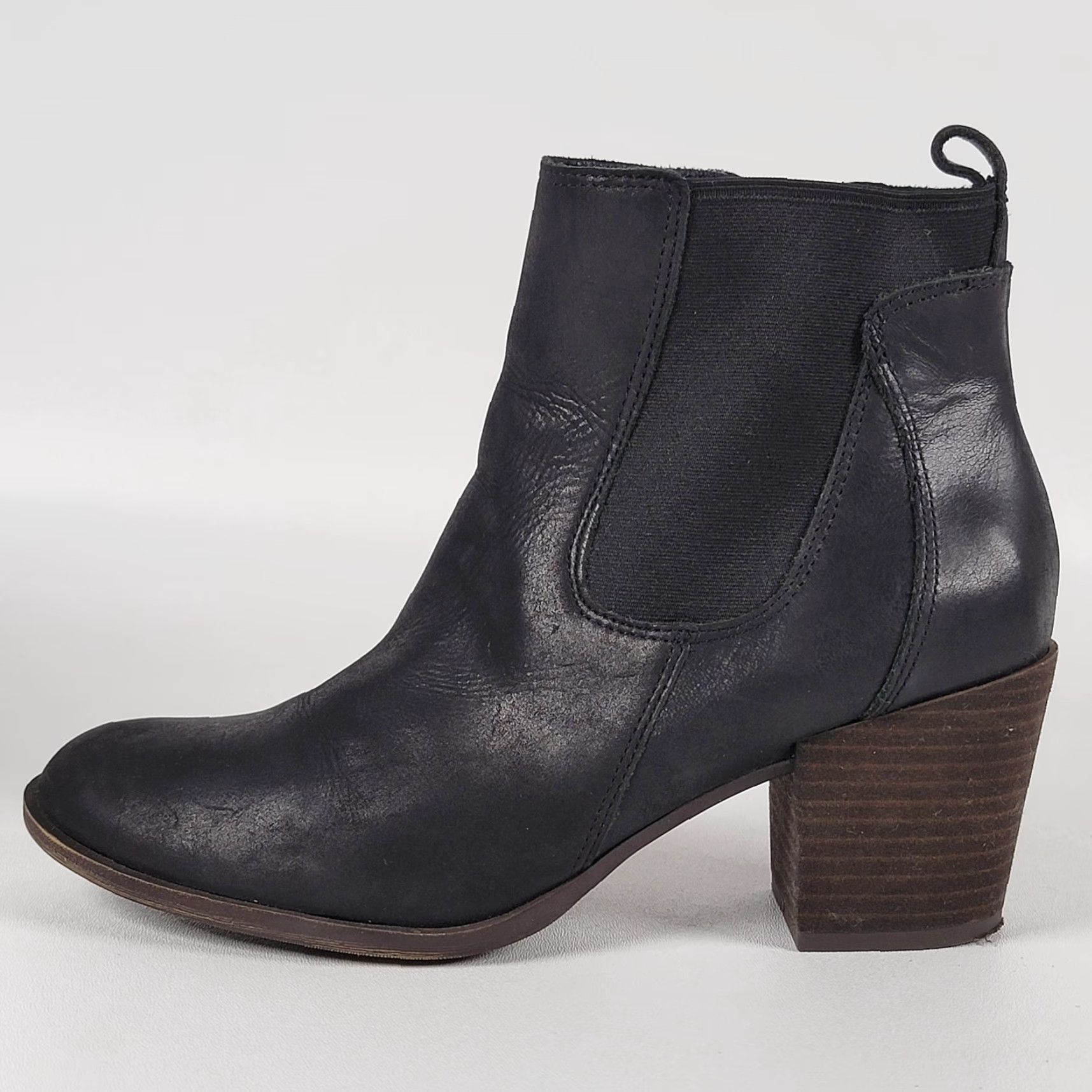 Lucky Brand Lucky Brand Women’s Bofrida Bootie, Black Ankle Booties, Size 9 M, Leather, Zip, Round Toe, Mid Heel, Black, Shoes, Womens Size US 9 / IT 39 - 7 Thumbnail