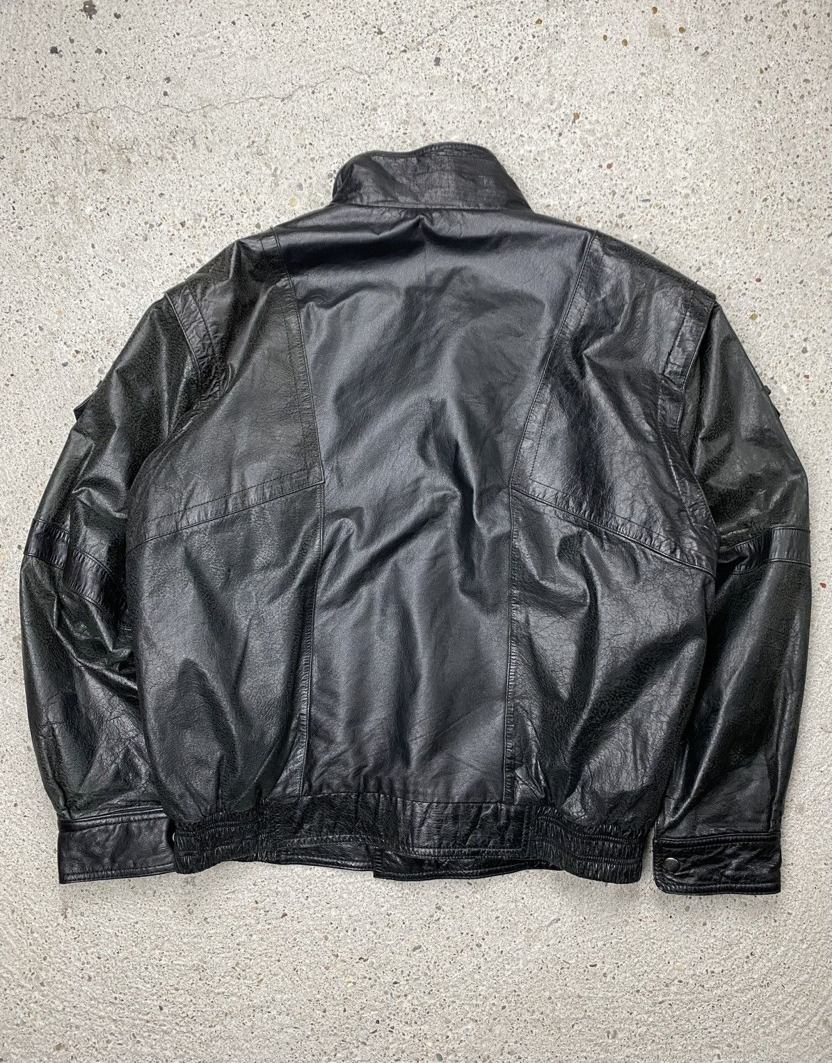 Japanese Brand Vintage black bomber leather jacket japan assimetrical Size US L / EU 52-54 / 3 - 8 Thumbnail