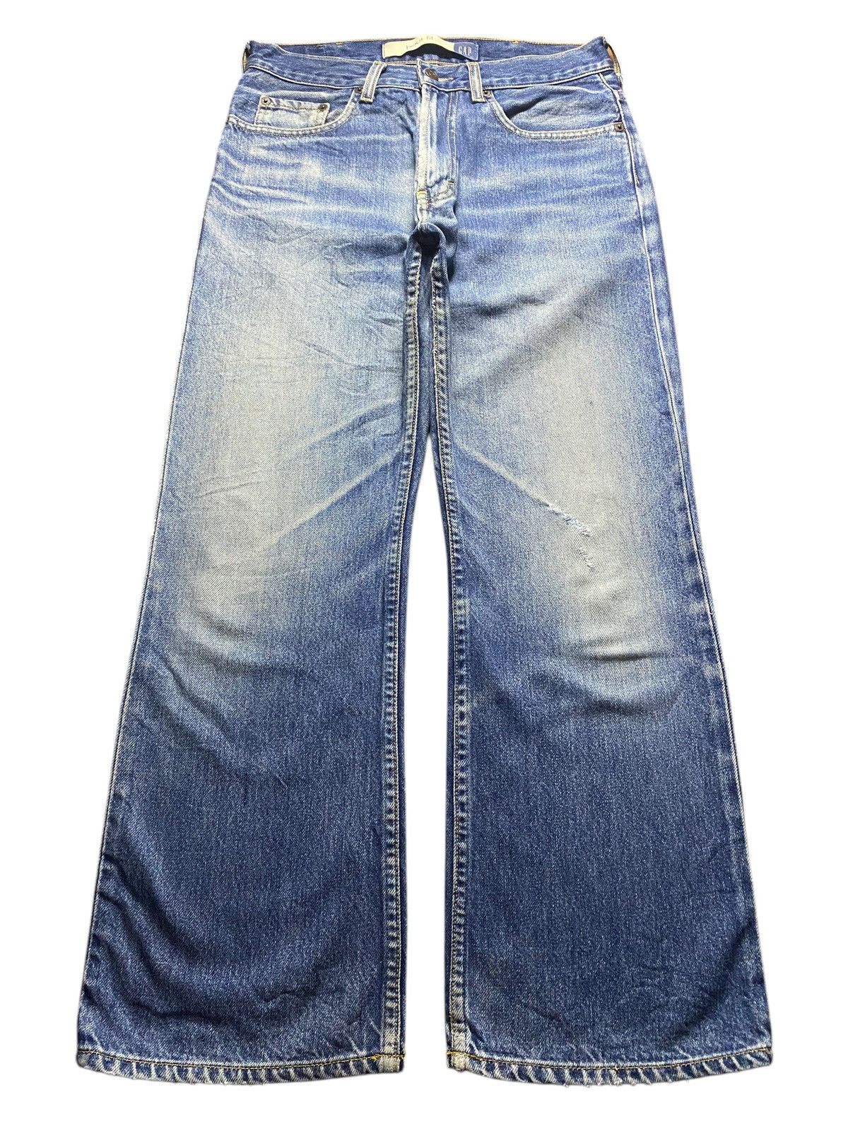 Gap Vintage Gap Denim Blue Wash Distressed Baggy Jeans Size US 30 / EU 46 - 1 Thumbnail