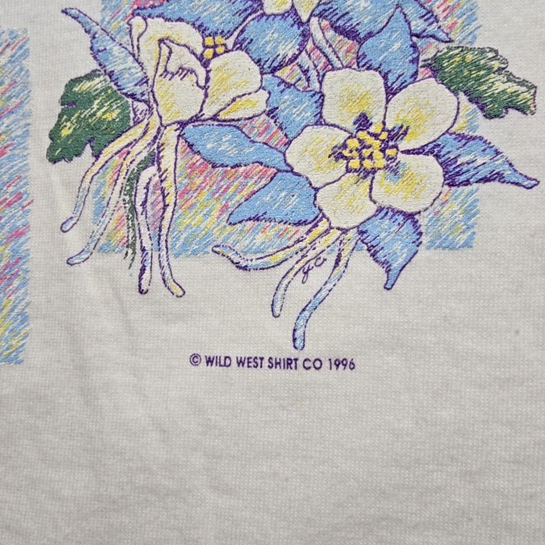 Vintage Vintage Montana Wildflowers Tee White Floral Print XL Shirt Size XL / US 12-14 / IT 48-50 - 3 Thumbnail