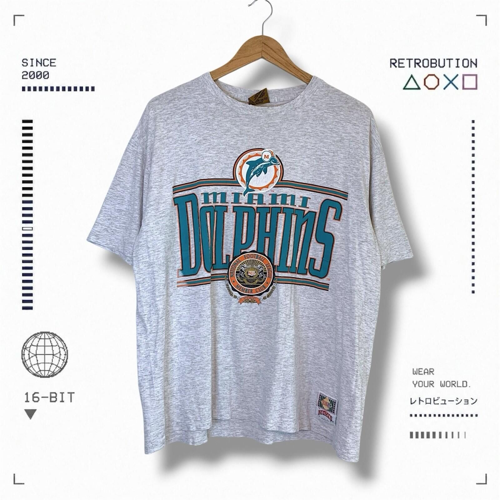 NFL Vintage 90s Miami Dolphins Nutmeg NFL Shirt Gray Size L Size US L / EU 52-54 / 3 - 1 Thumbnail