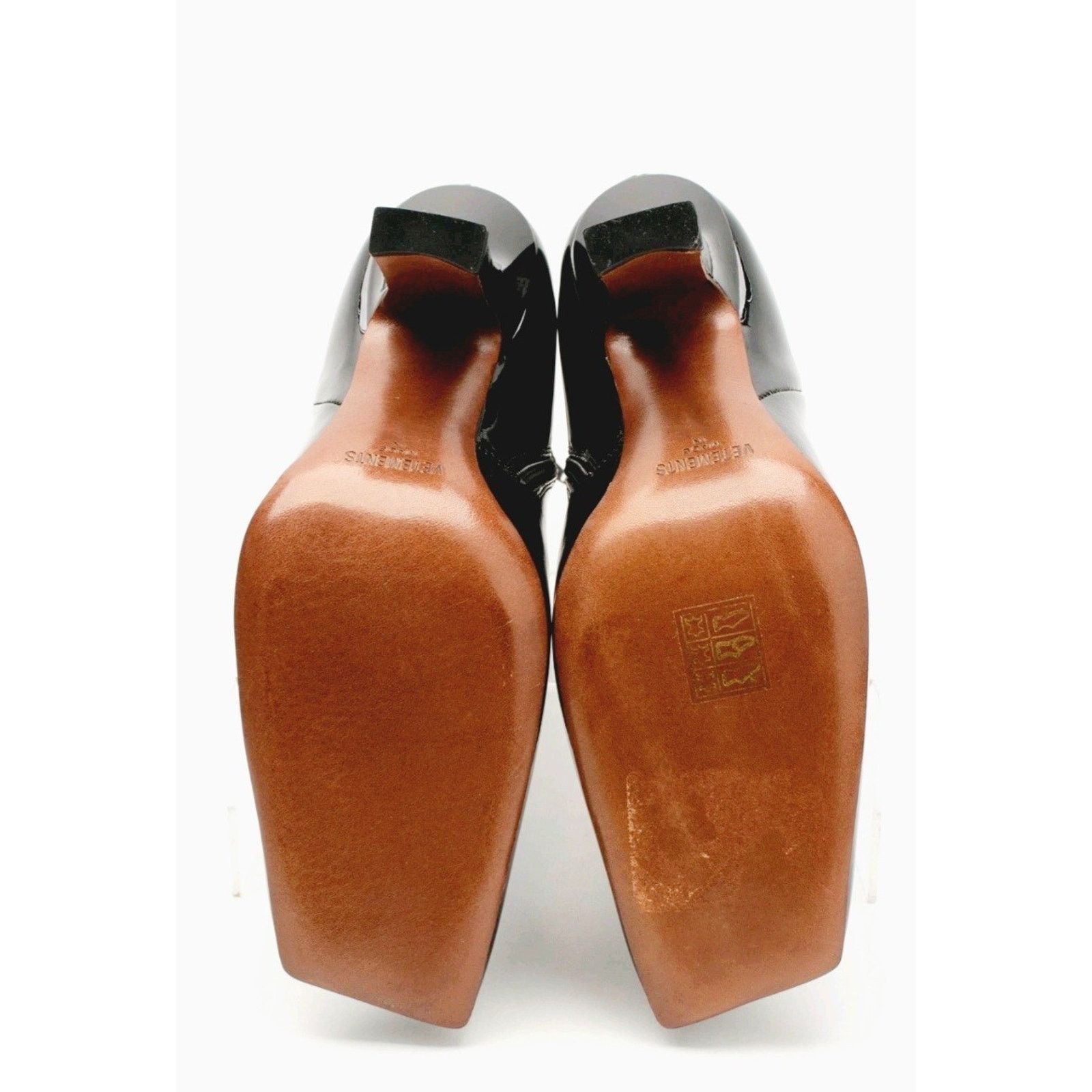 Vetememes $1434 VETEMENTS Boomerang High Heel Leather Ankle US8 U38 Size US 8 / IT 38 - 4 Thumbnail