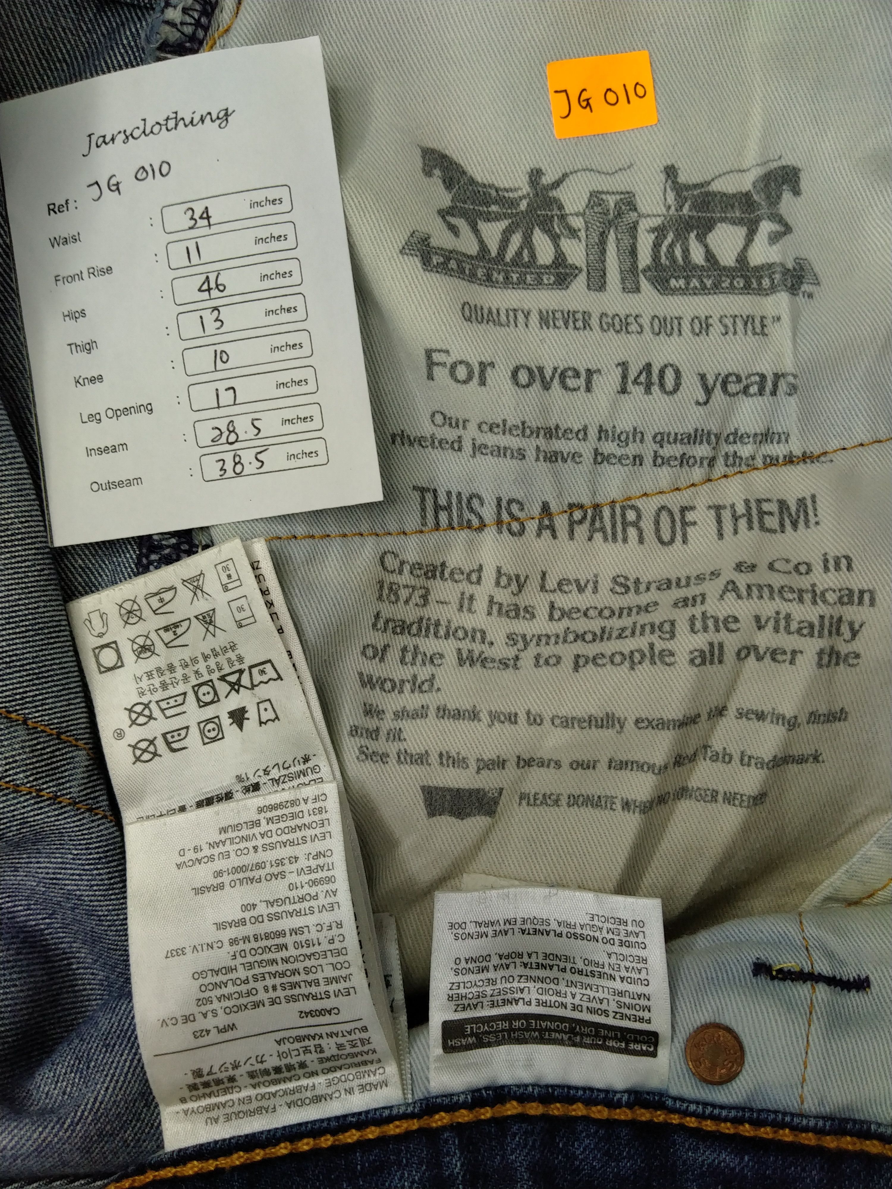 Levi's Dirty Blue Vintage Levi's 532 Jeans 34x28.5 Denim -JG010 Size US 34 / EU 50 - 8 Thumbnail