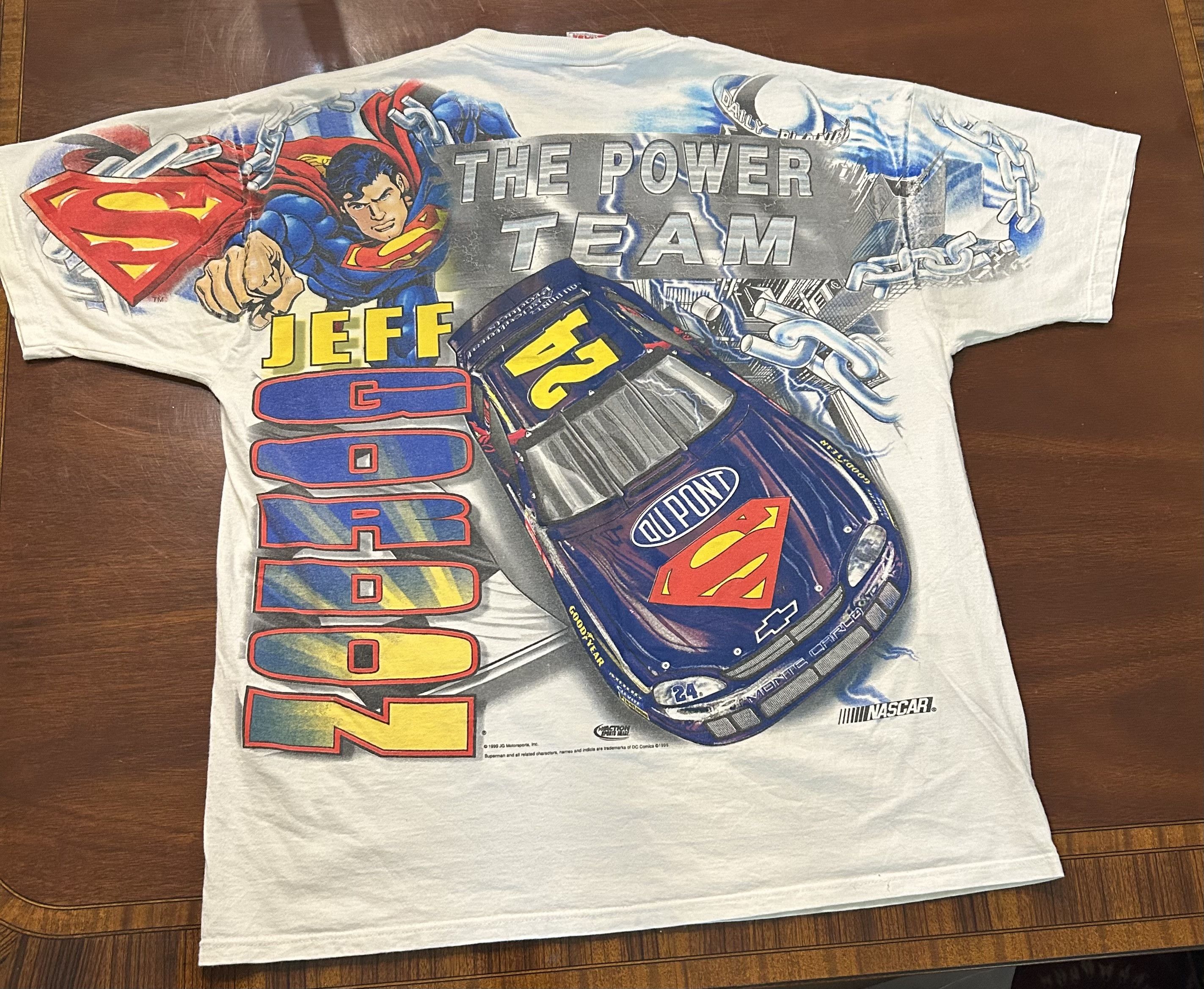 Chase Authentics Jeff Gordon Superman Shirt Beige Chase NASCAR Racing size L Size US L / EU 52-54 / 3 - 4 Thumbnail