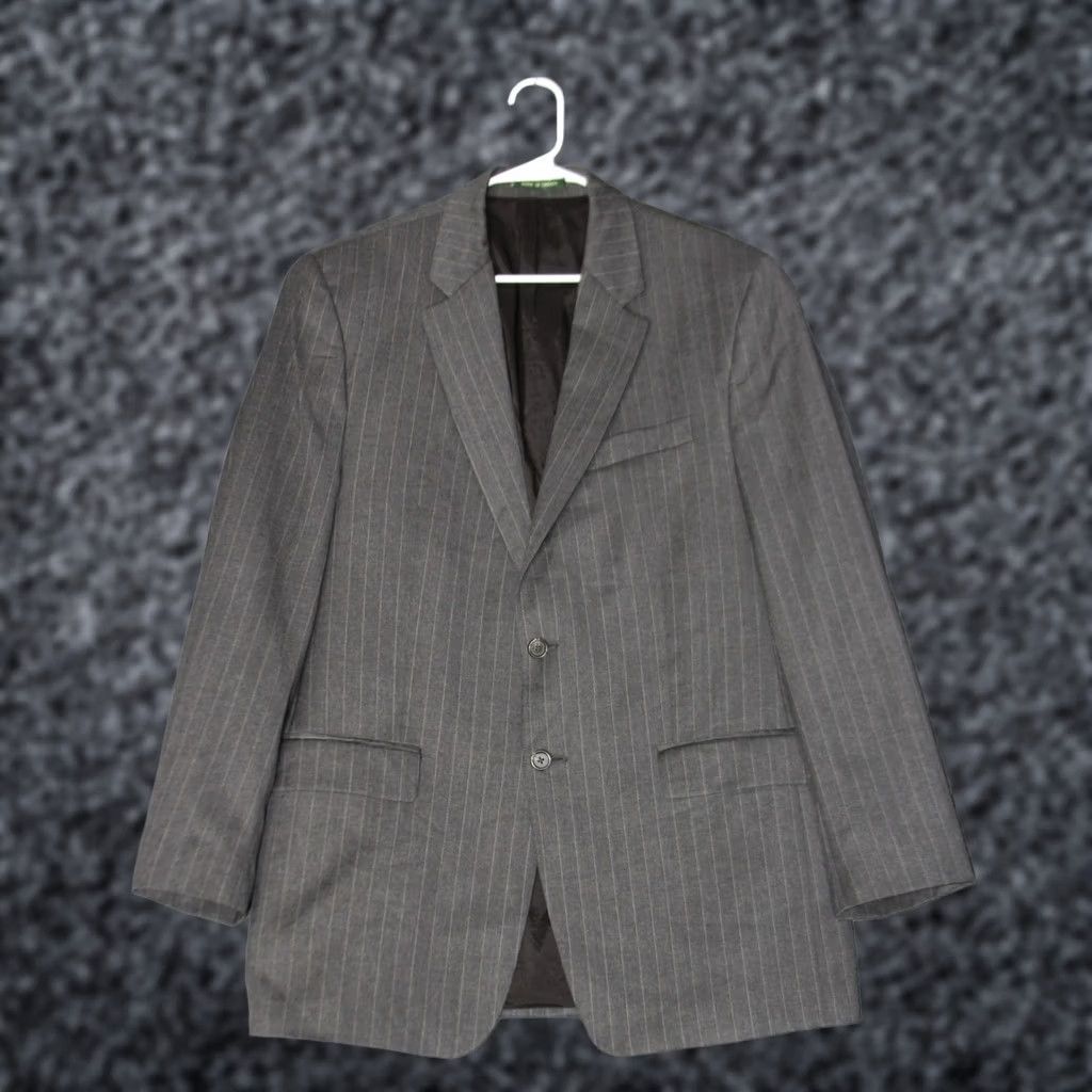 Ralph Lauren Lauren Ralph Lauren Blazer Mens 42L Gray Pinstripe Wool Formal Business Jacket Coat Short Sleeve Notch Lapel 2-Button 4-Button L519112F Wool Blazer Size 42R - 1 Thumbnail