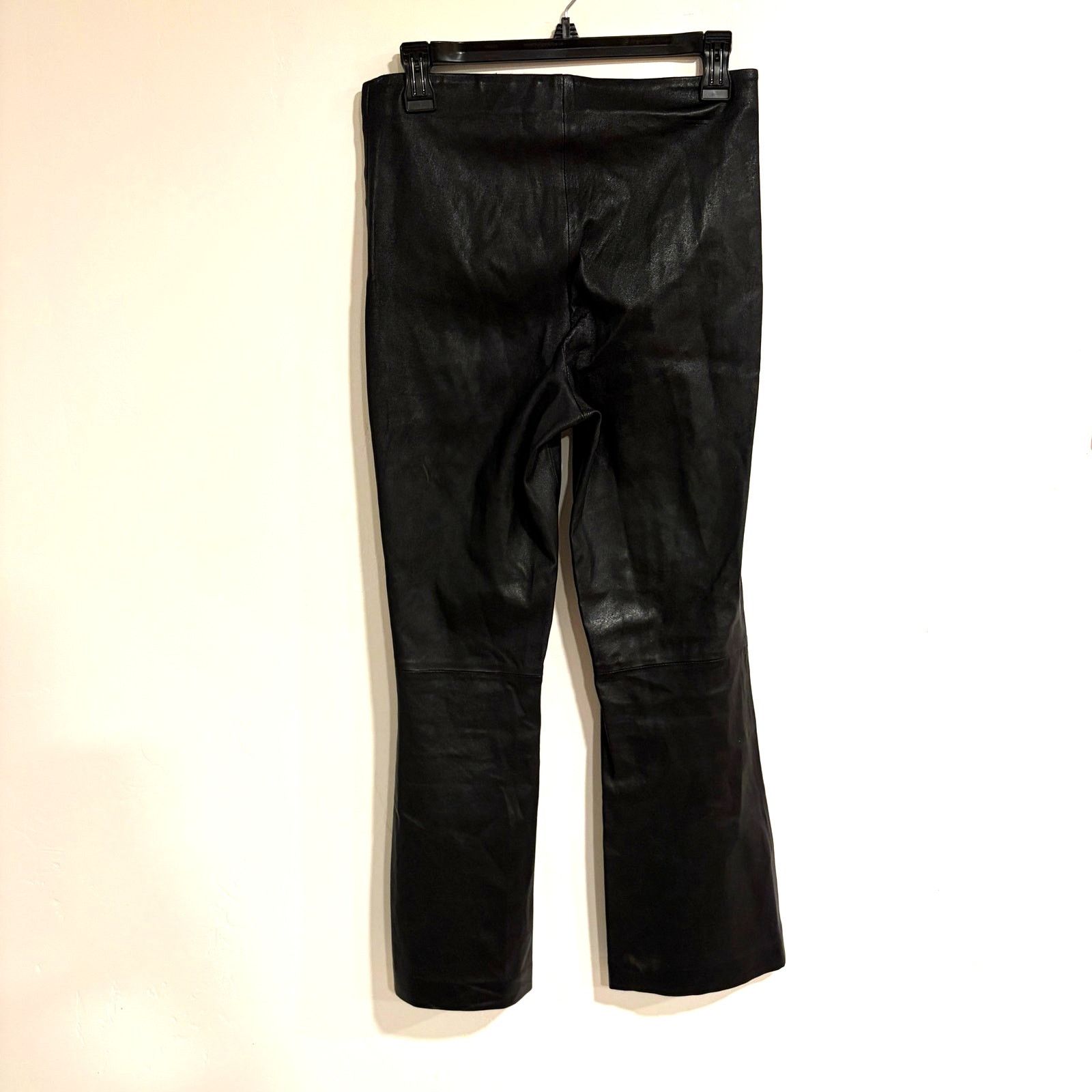 Zara VTG Zara Sheep Leather Straight Pants Womens S Black Y2K Size 26" / US 2 / IT 38 - 2 Thumbnail