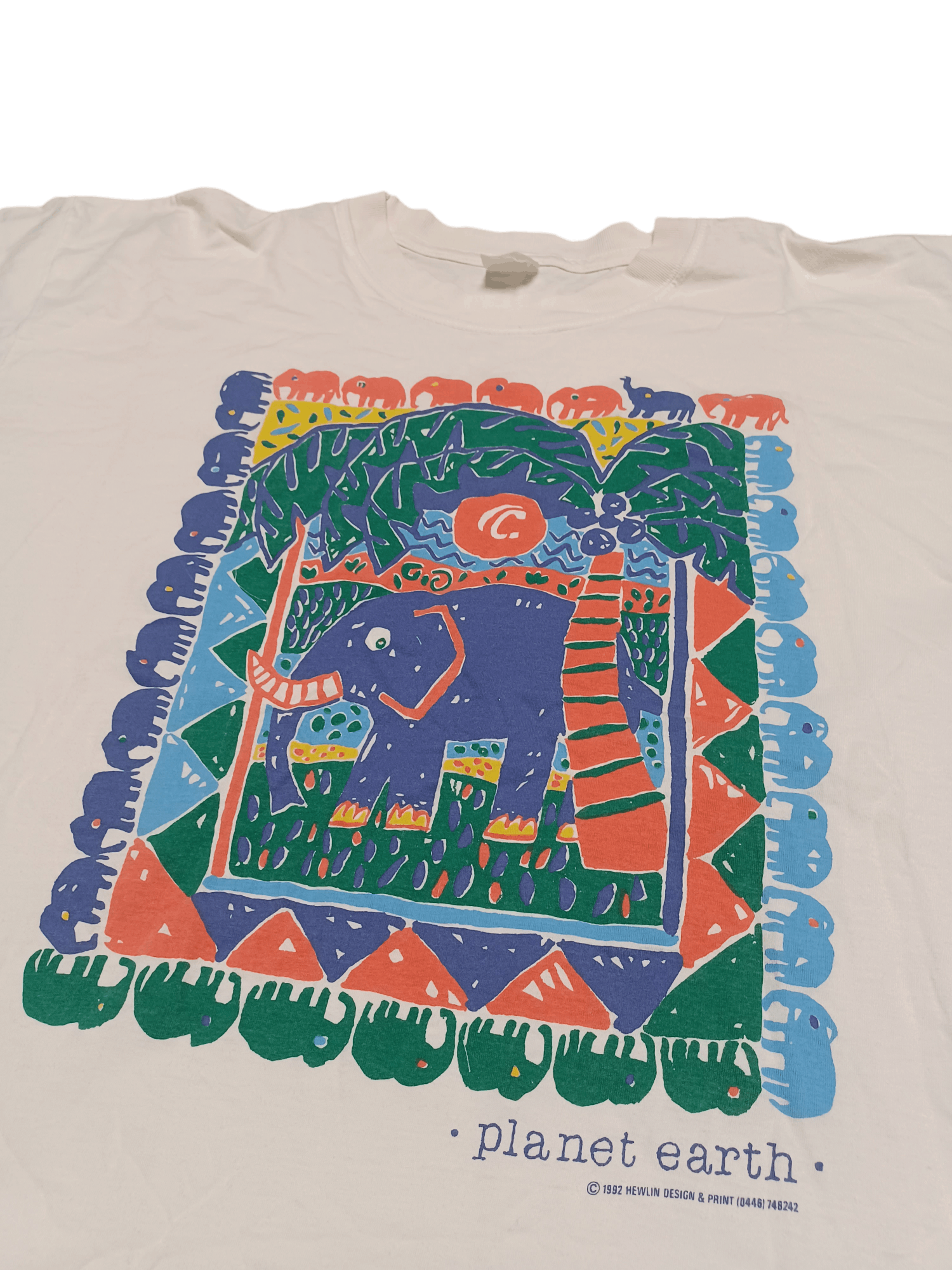 Other 1992 VINTAGE PLANET EARTH CRAZY ELEPHANT SINGLE STITCH TEE Size US XL / EU 56 / 4 - 2 Thumbnail
