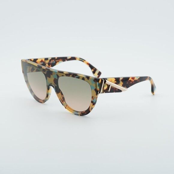 Fendi FE40150I 56P Sunglasses Shiny Havana Shield Frame  display picture 2