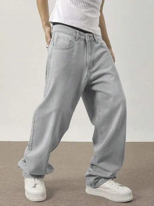 Jean Washed Baggy Denim Jeans Stacked Skate Size US 34 / EU 50 - 3 Thumbnail