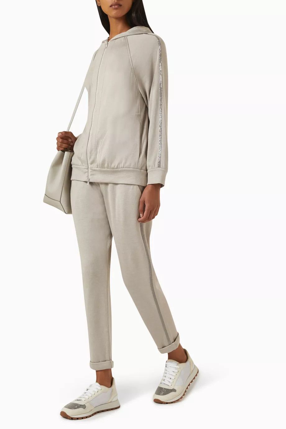 Brunello Cucinelli o1w1db10825 Woman Sport Pants in Open Green Size 27" / US 4 / IT 40 - 2 Thumbnail