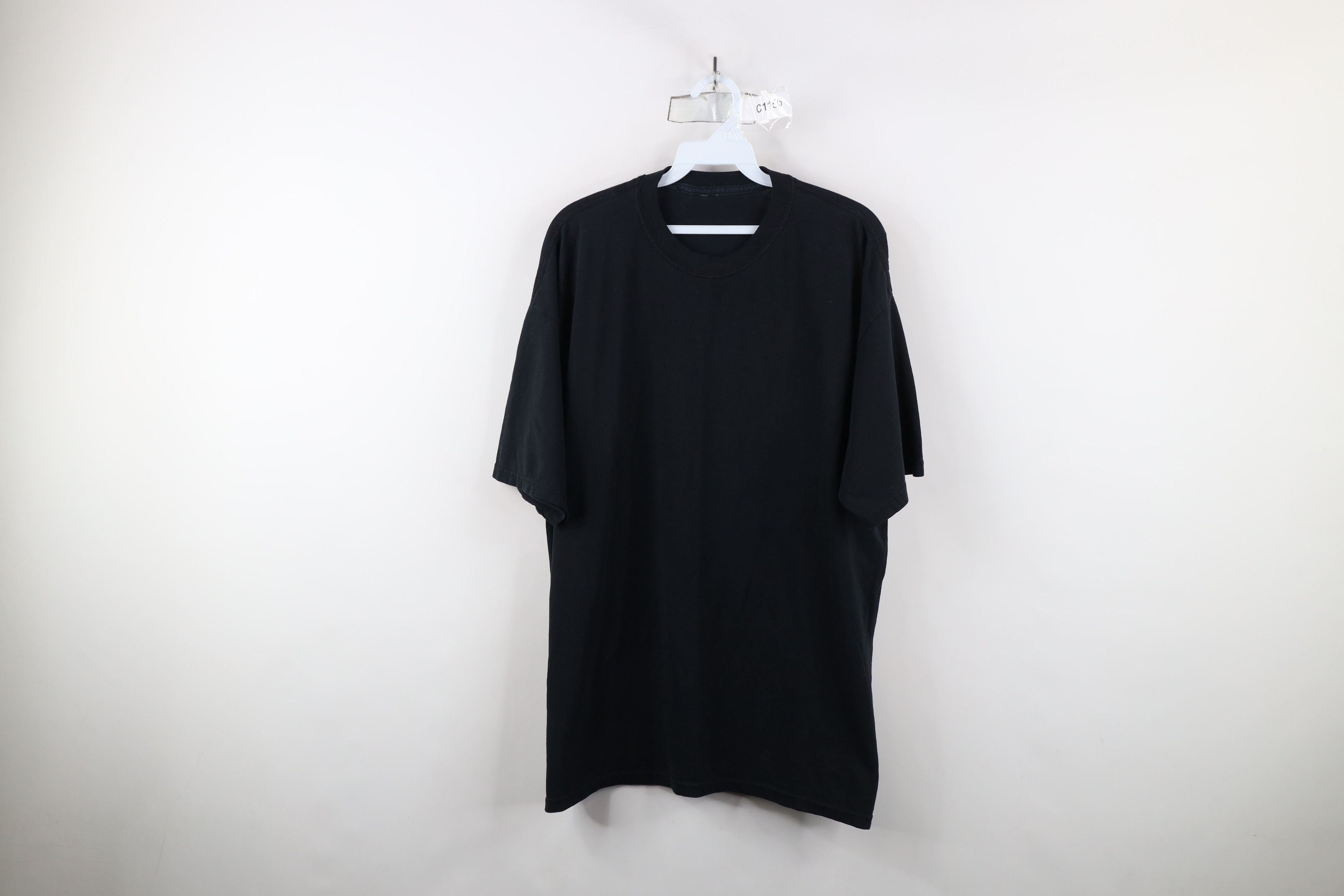 Vintage Vintage 90s Streetwear Heavyweight Cotton T-Shirt Black Size US XL / EU 56 / 4 - 1 Thumbnail