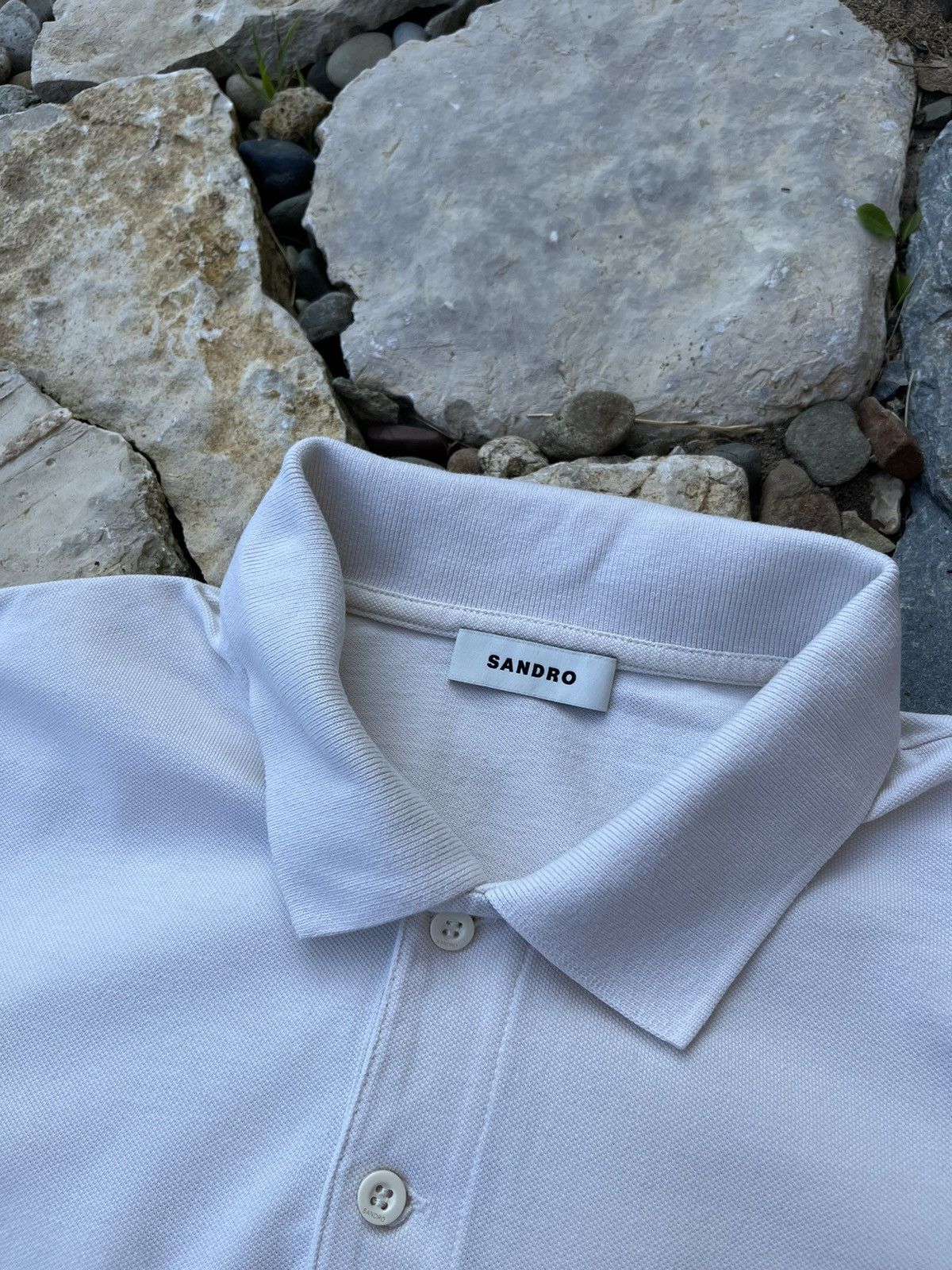 Designer × Sandro Sandro Paris cross chest logo flower aesthetic polo tee Size US M / EU 48-50 / 2 - 10 Thumbnail
