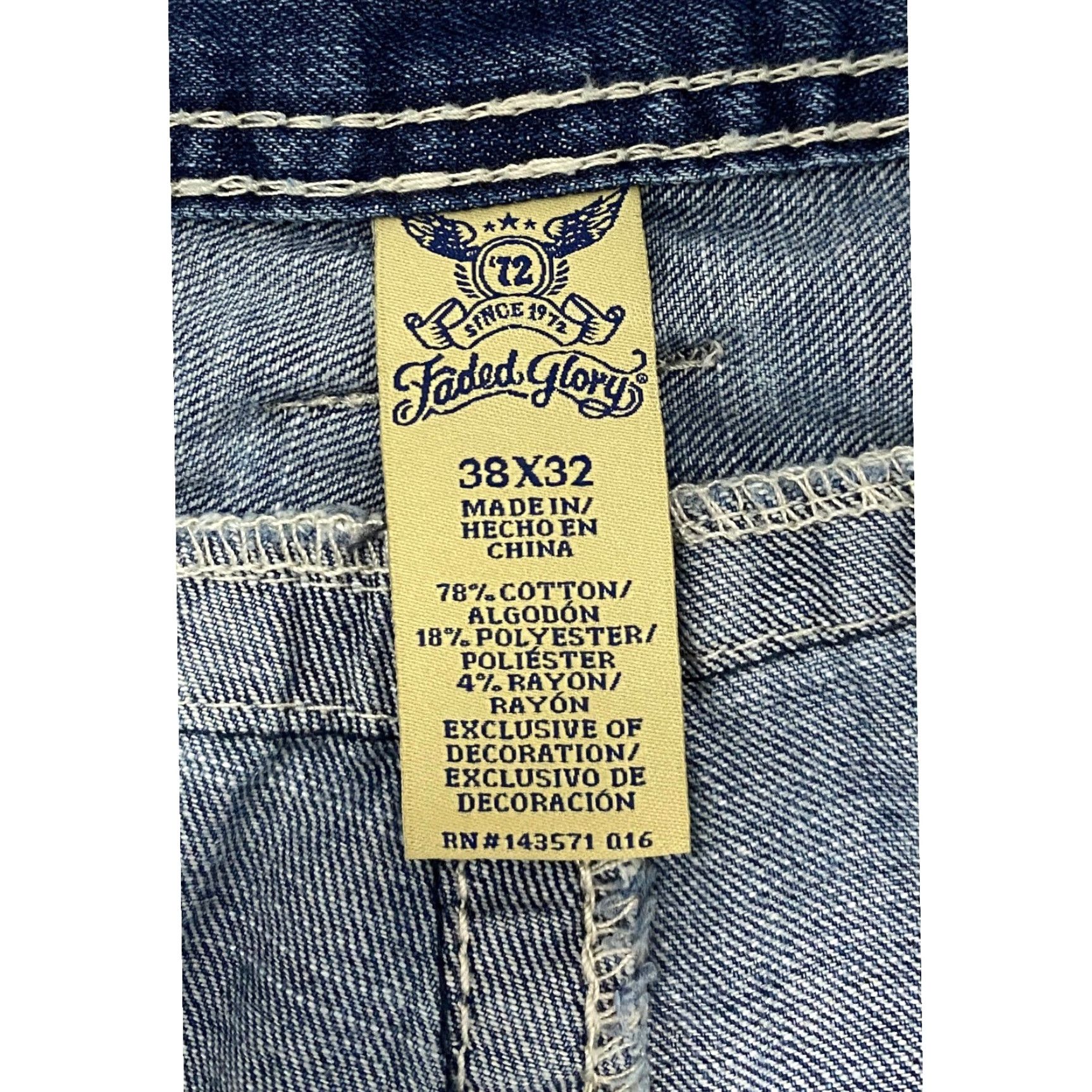 Faded Glory Faded Glory Jeans Mens Size 38x32 Relaxed Straight Leg Blue Denim Whiskers Size US 38 / EU 54 - 6 Thumbnail