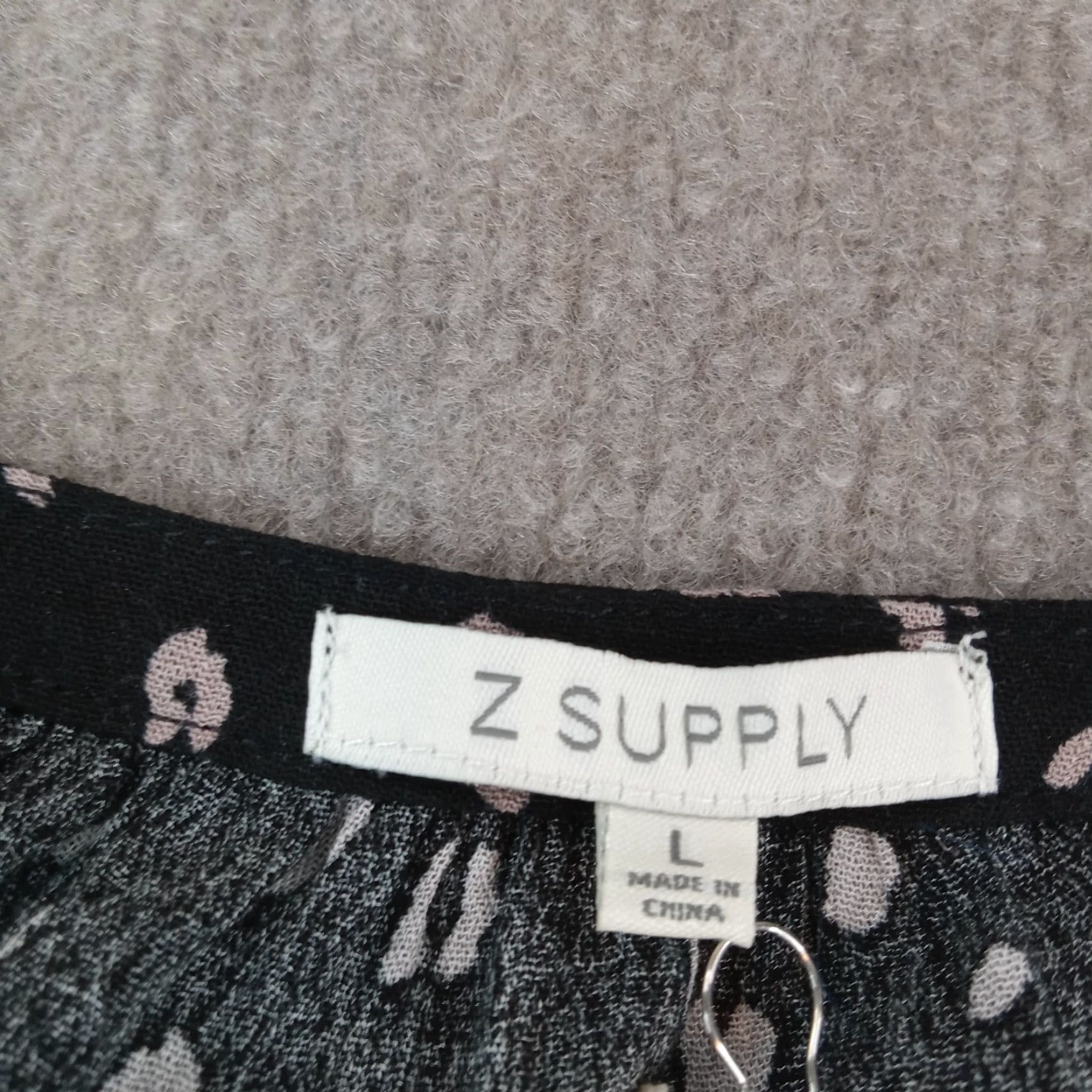 Z Supply VINTAGE Z Supply Dress Women Large Black Leopard Animal Print Casual A-Line Knee Length Long Sleeve V-Neck Lightweight Rayon Size L / US 10 / IT 46 - 5 Thumbnail