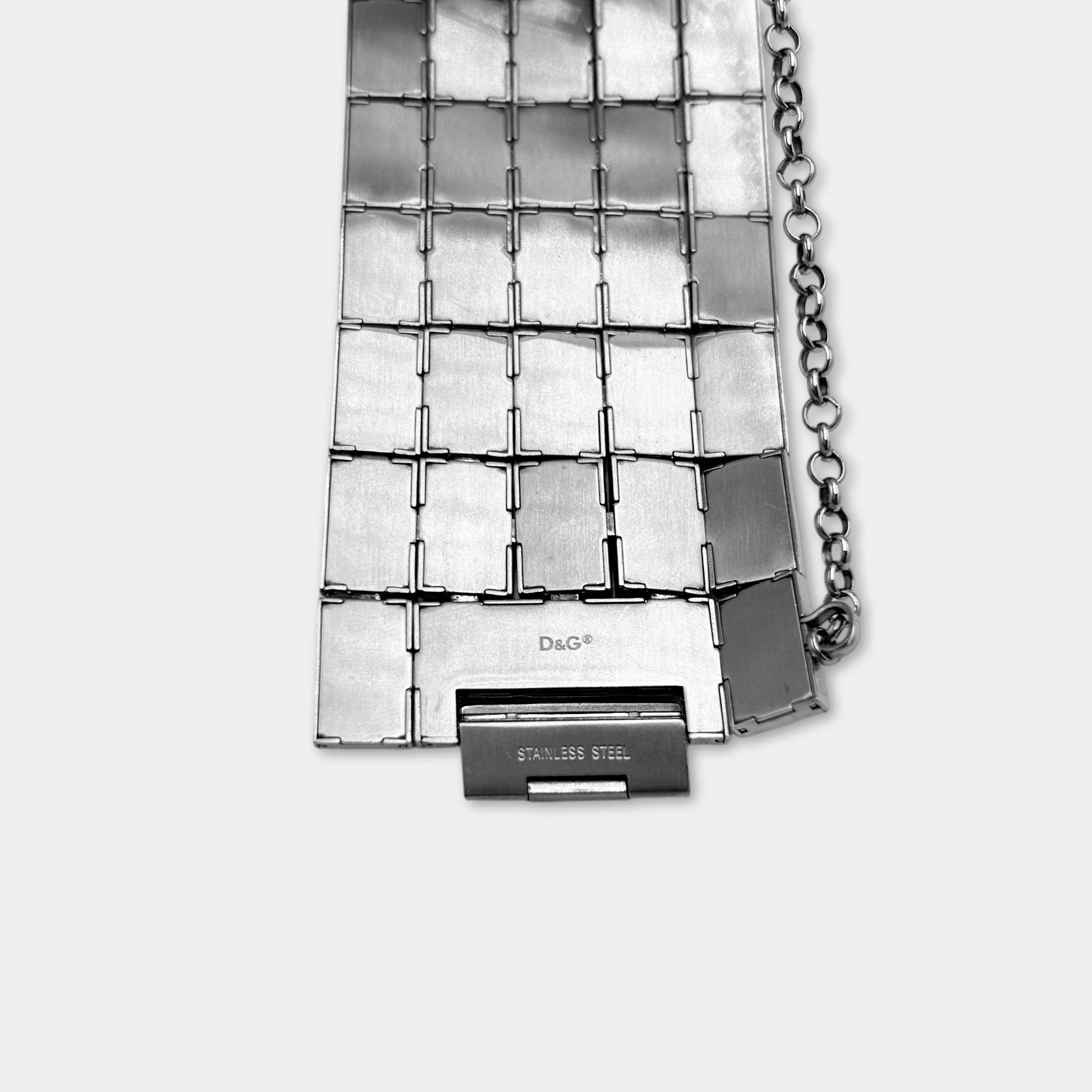 Dolce & Gabbana Dolce & Gabbana Stainless Steel Wide Faceted Link Cuff Brace Size ONE SIZE - 5 Thumbnail